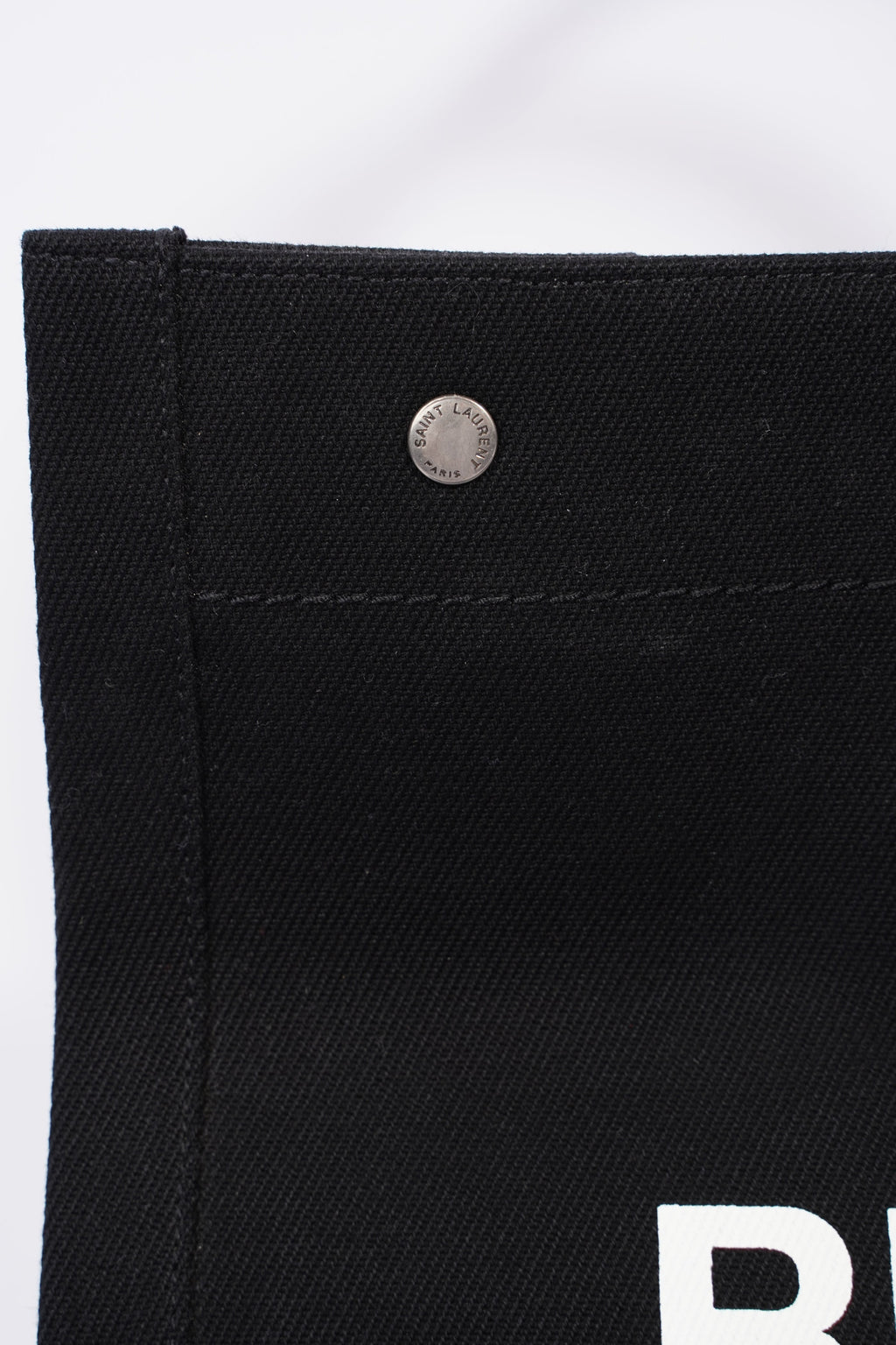 Saint Laurent Womens Rive Gauche Tote Black Canvas Large