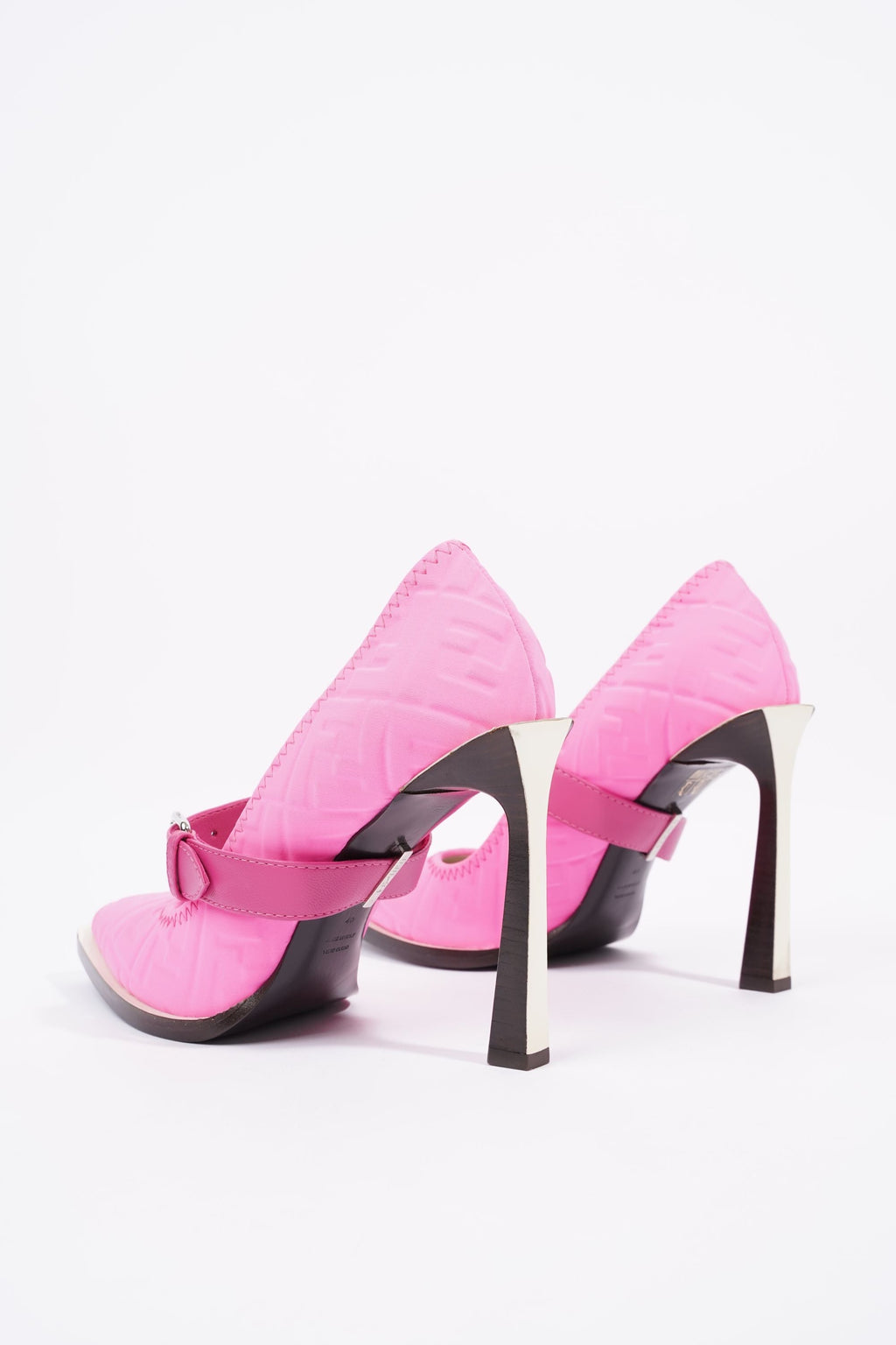 Fendi Womens Decollete Lycra FF Print Pump Pink EU 40 / UK 7