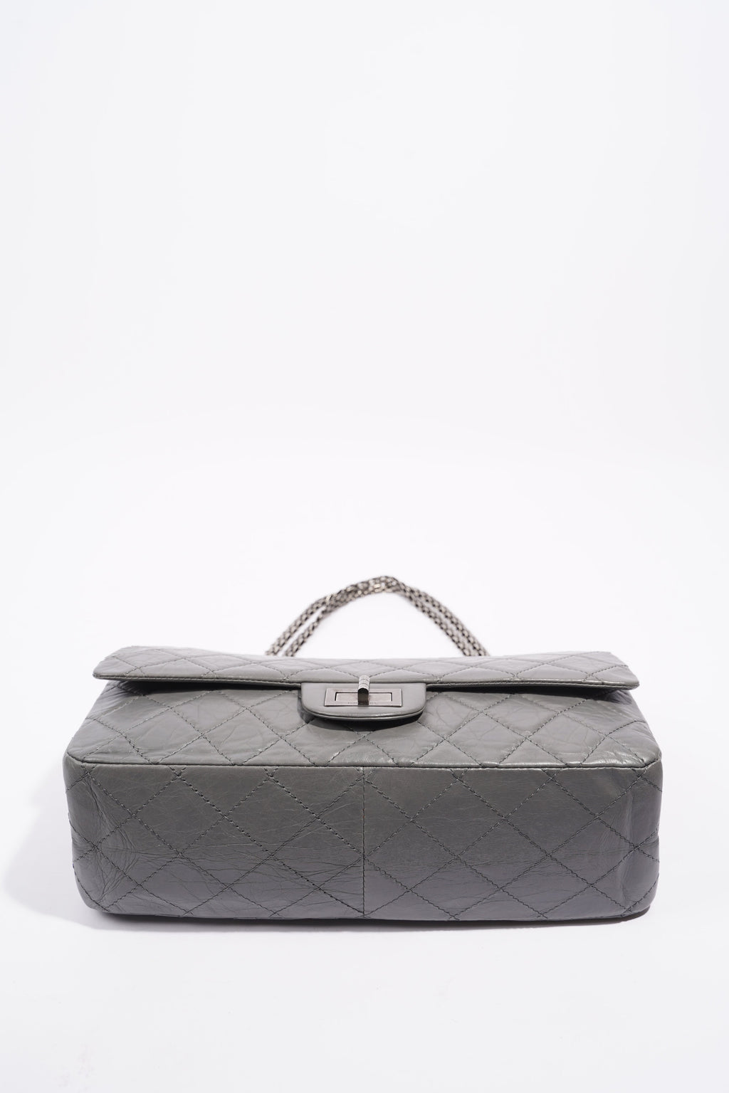 Chanel Womens 2.55 Lambskin Classic Flap Bag Grey
