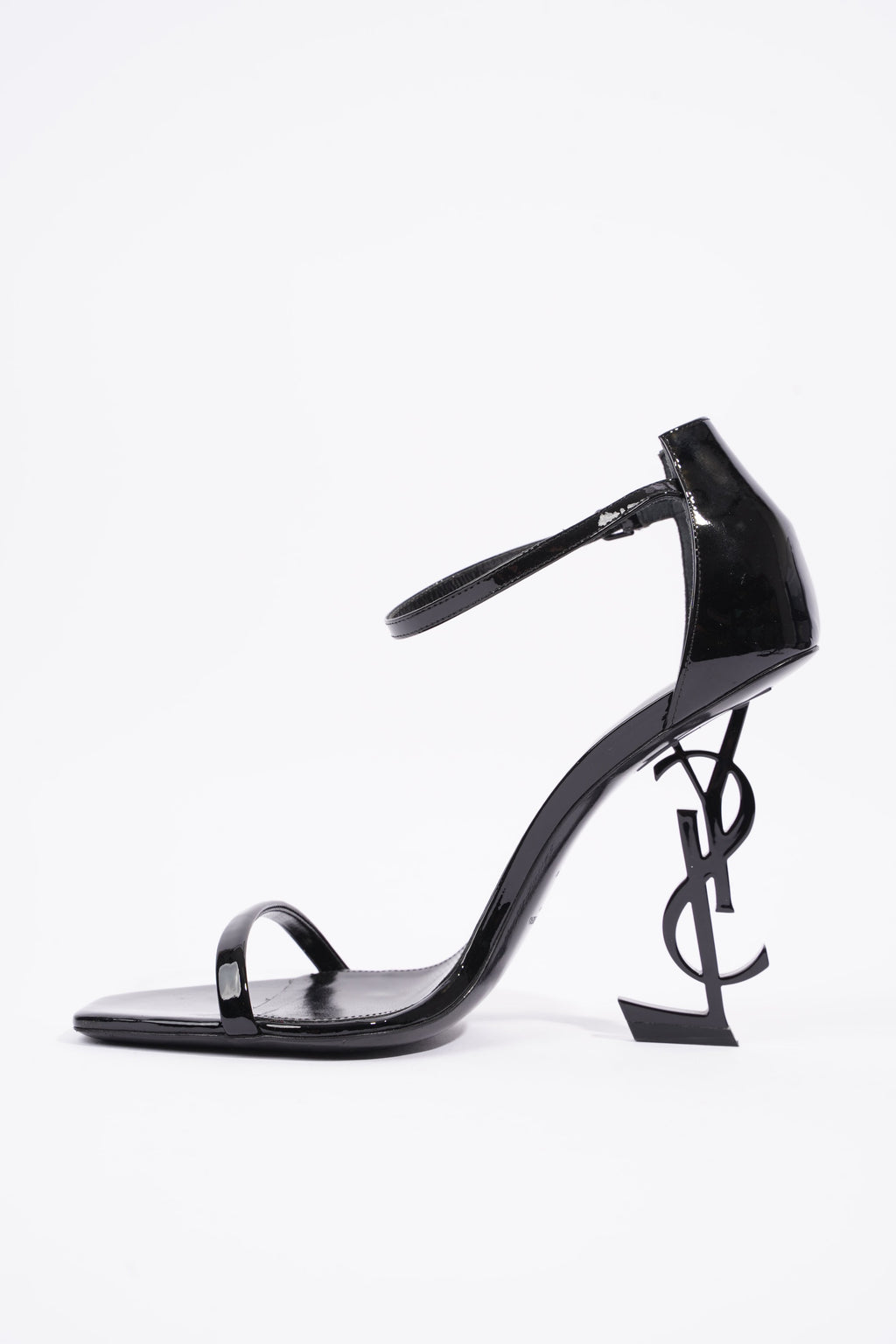 Saint Laurent Womens Opyum Sandal Patent Black EU 38 / UK 5