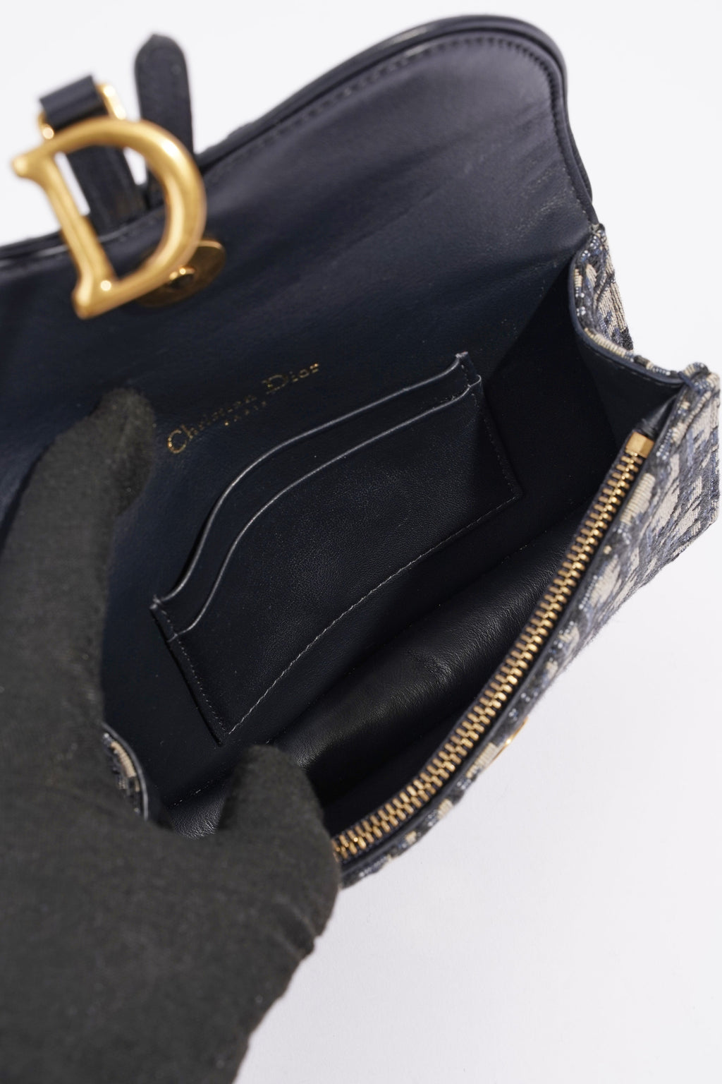 Christian Dior Saddle Belt Bag Blue Oblique Canvas