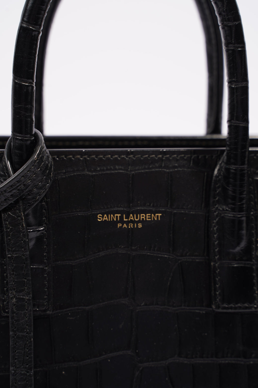 Saint Laurent Womens Sac De Jour Black / Croc Nano