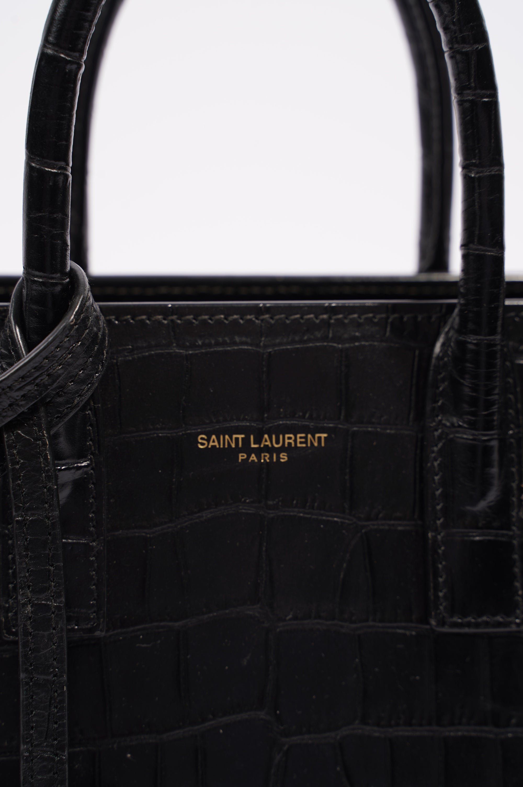 Saint Laurent Womens Sac De Jour Black / Croc Nano