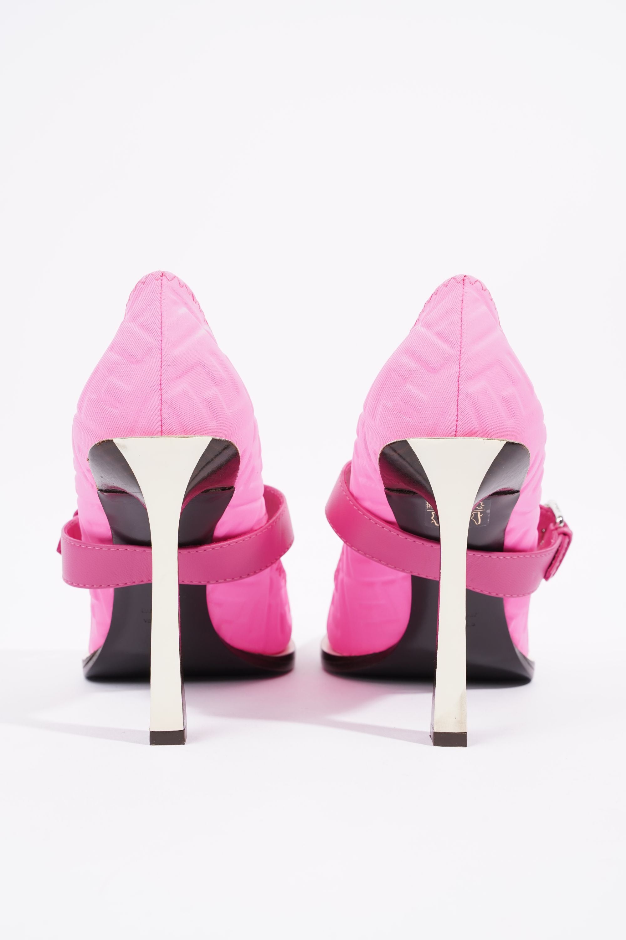 Fendi Womens Decollete Lycra FF Print Pump Pink EU 40 / UK 7