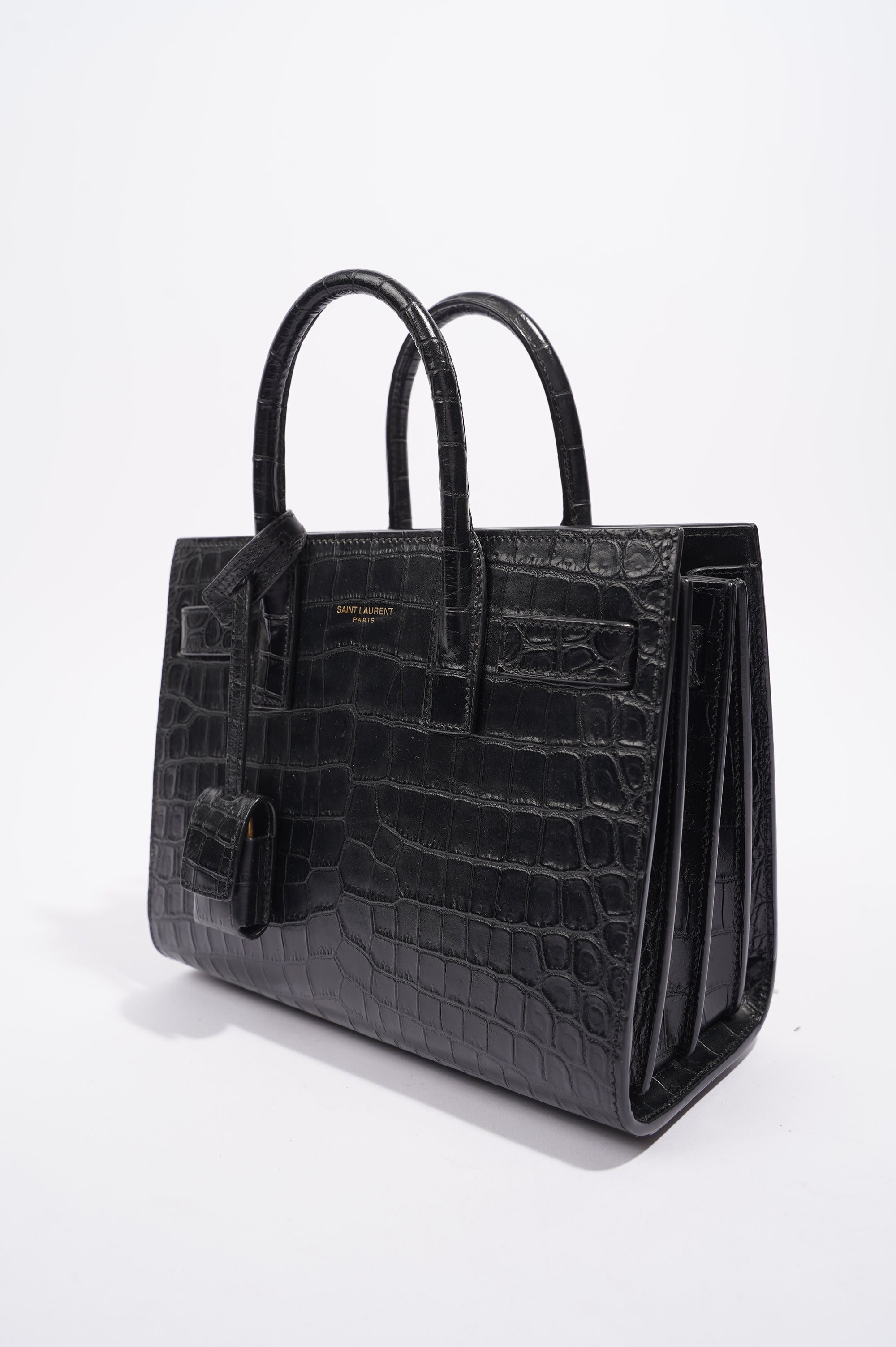 Saint Laurent Womens Sac De Jour Black / Croc Nano