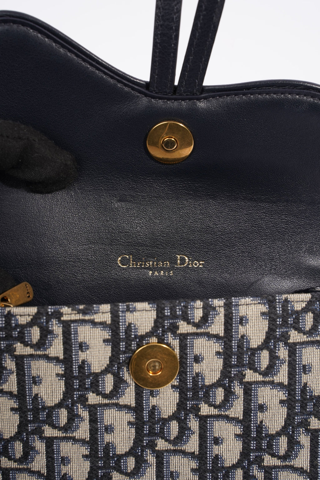 Christian Dior Saddle Belt Bag Blue Oblique Canvas