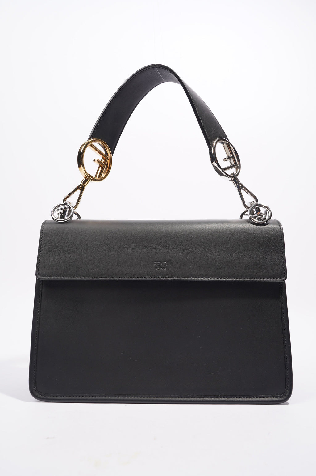 Fendi Womens Fendi Kan I Bag Black Leather