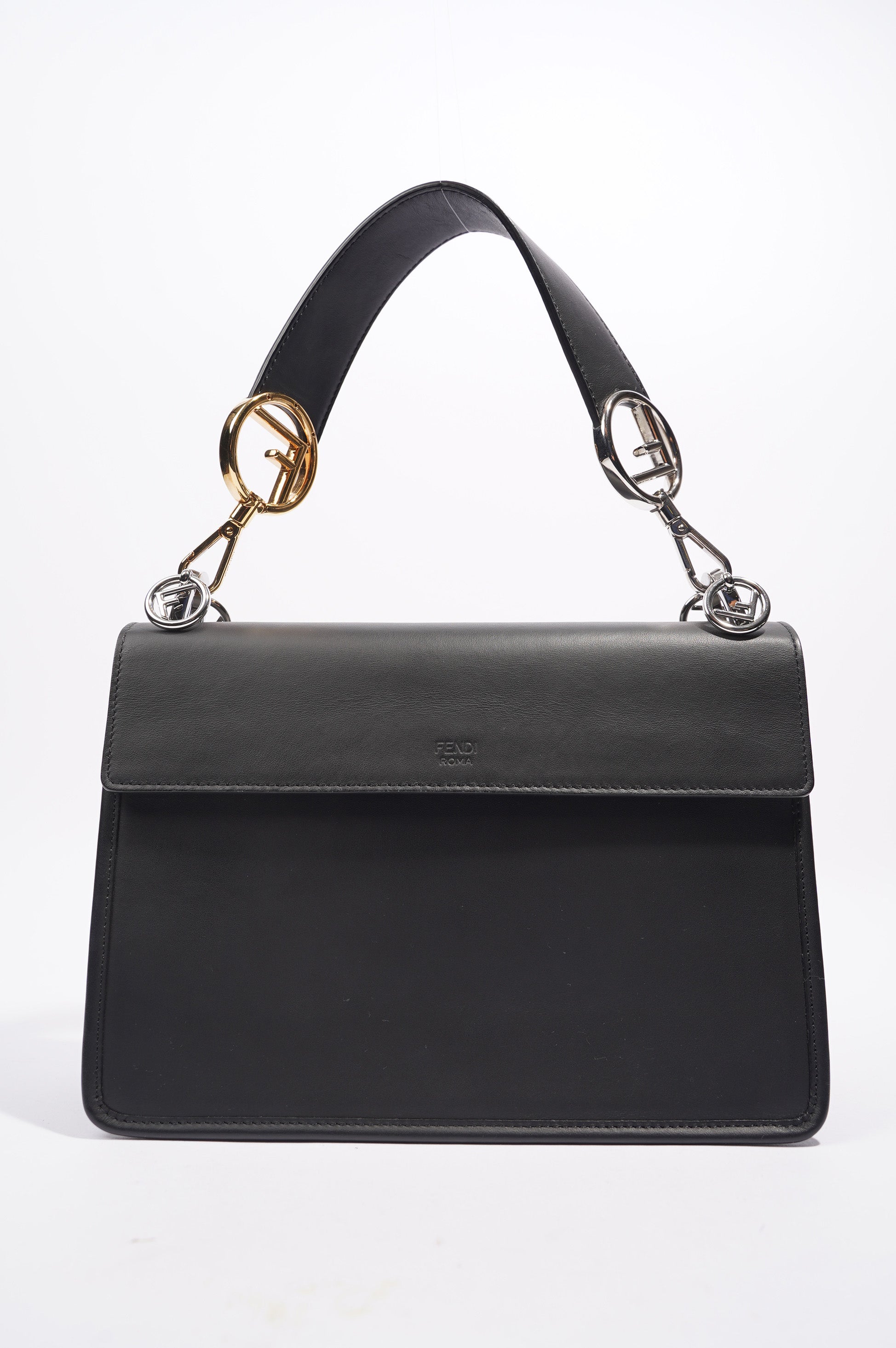 Fendi Womens Fendi Kan I Bag Black Leather