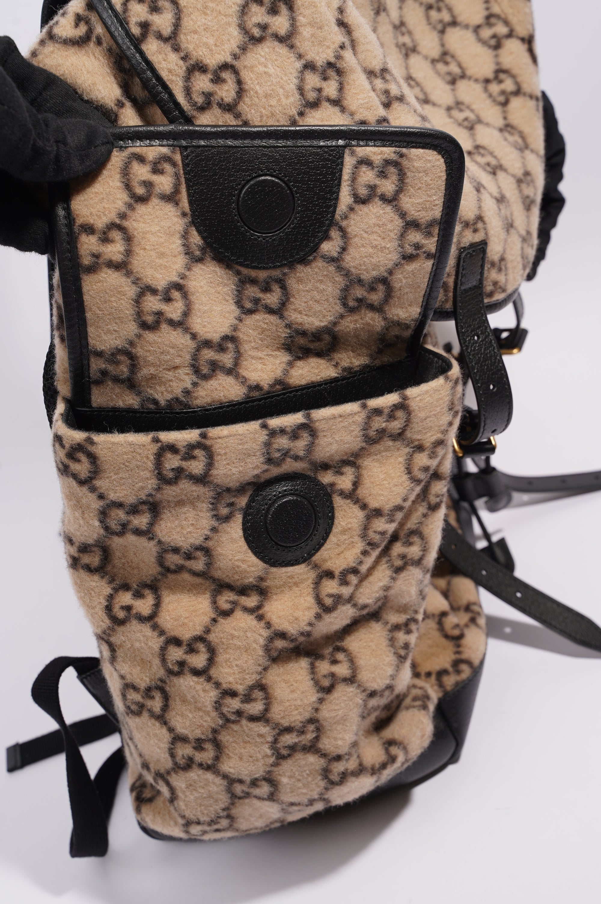 Gucci Womens GG Backpack Beige Wool