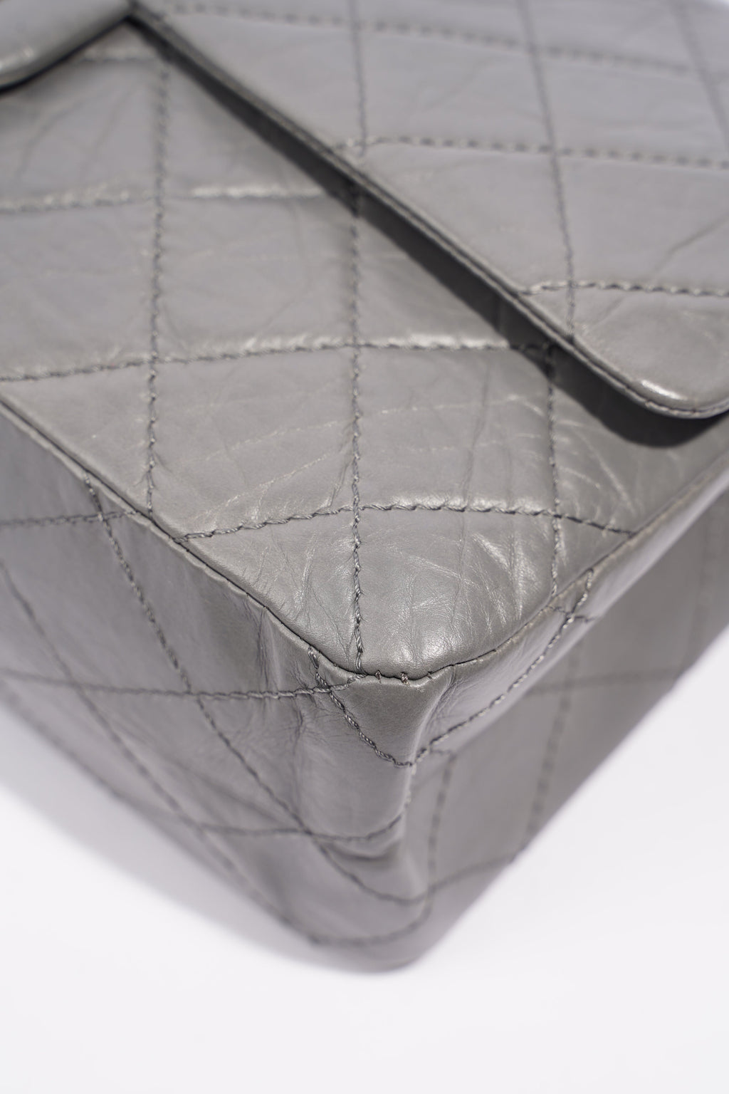 Chanel Womens 2.55 Lambskin Classic Flap Bag Grey