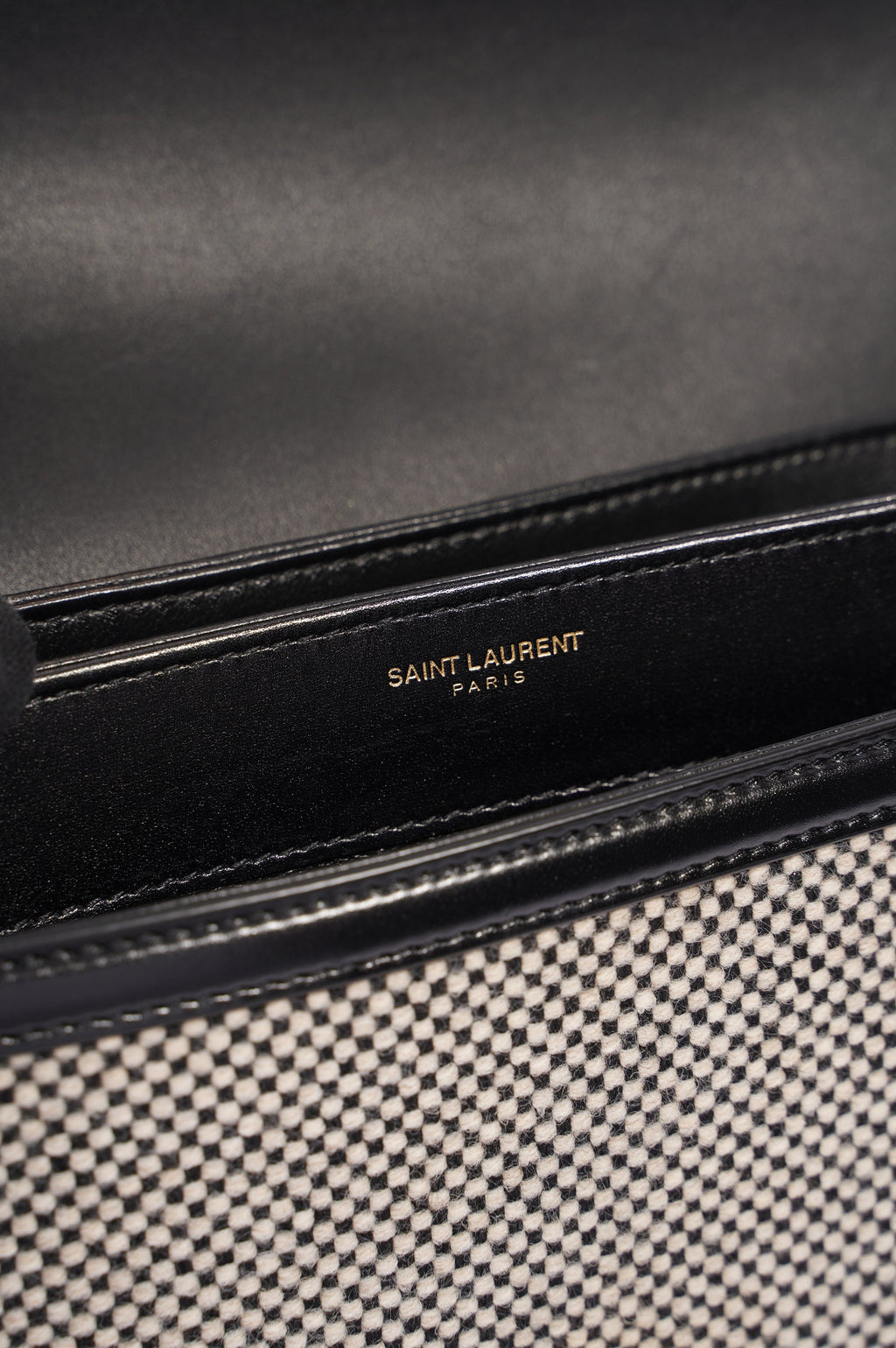 Saint Laurent Womens Solferino Beige / Black Medium