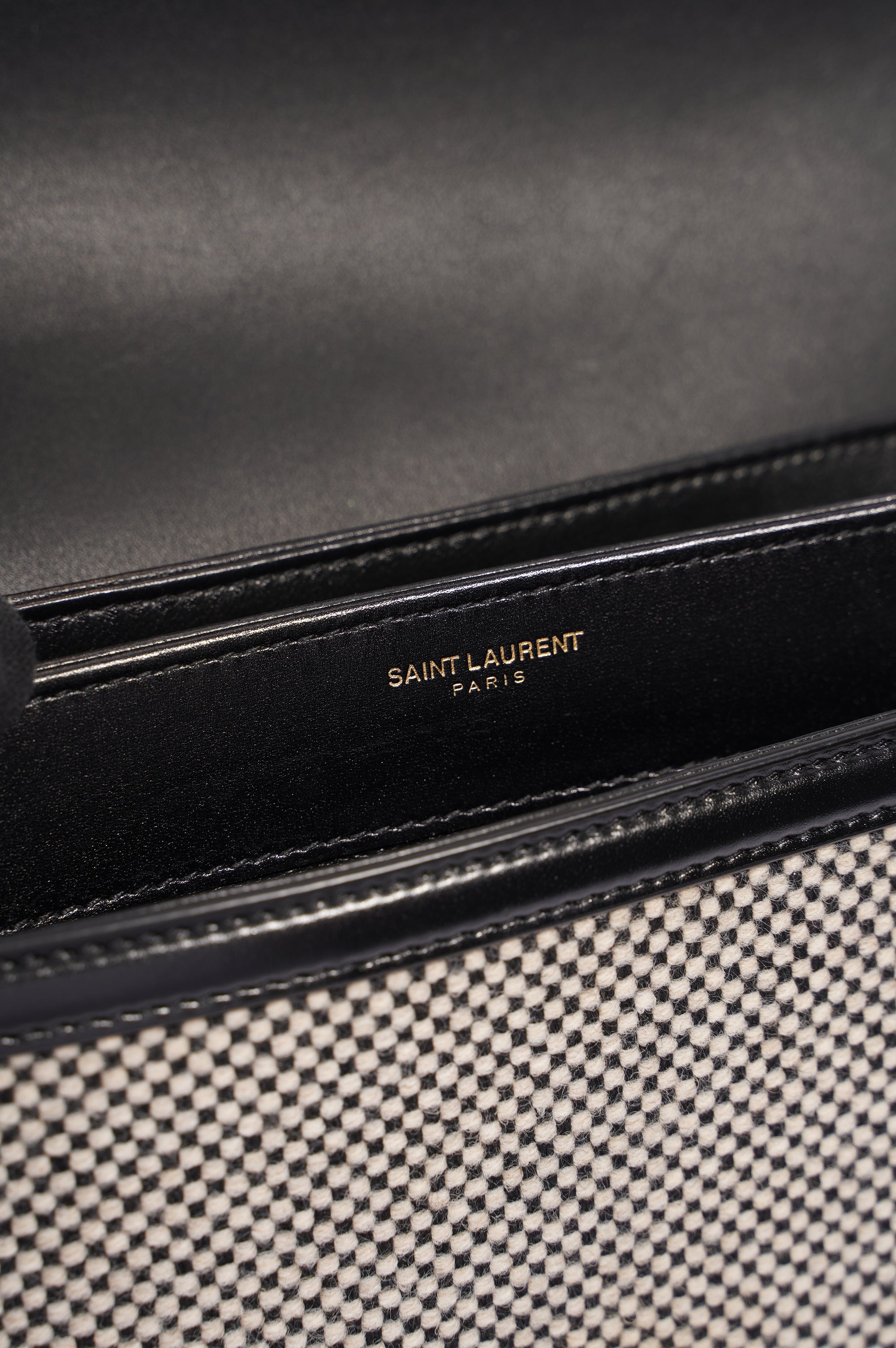 Saint Laurent Womens Solferino Beige / Black Medium