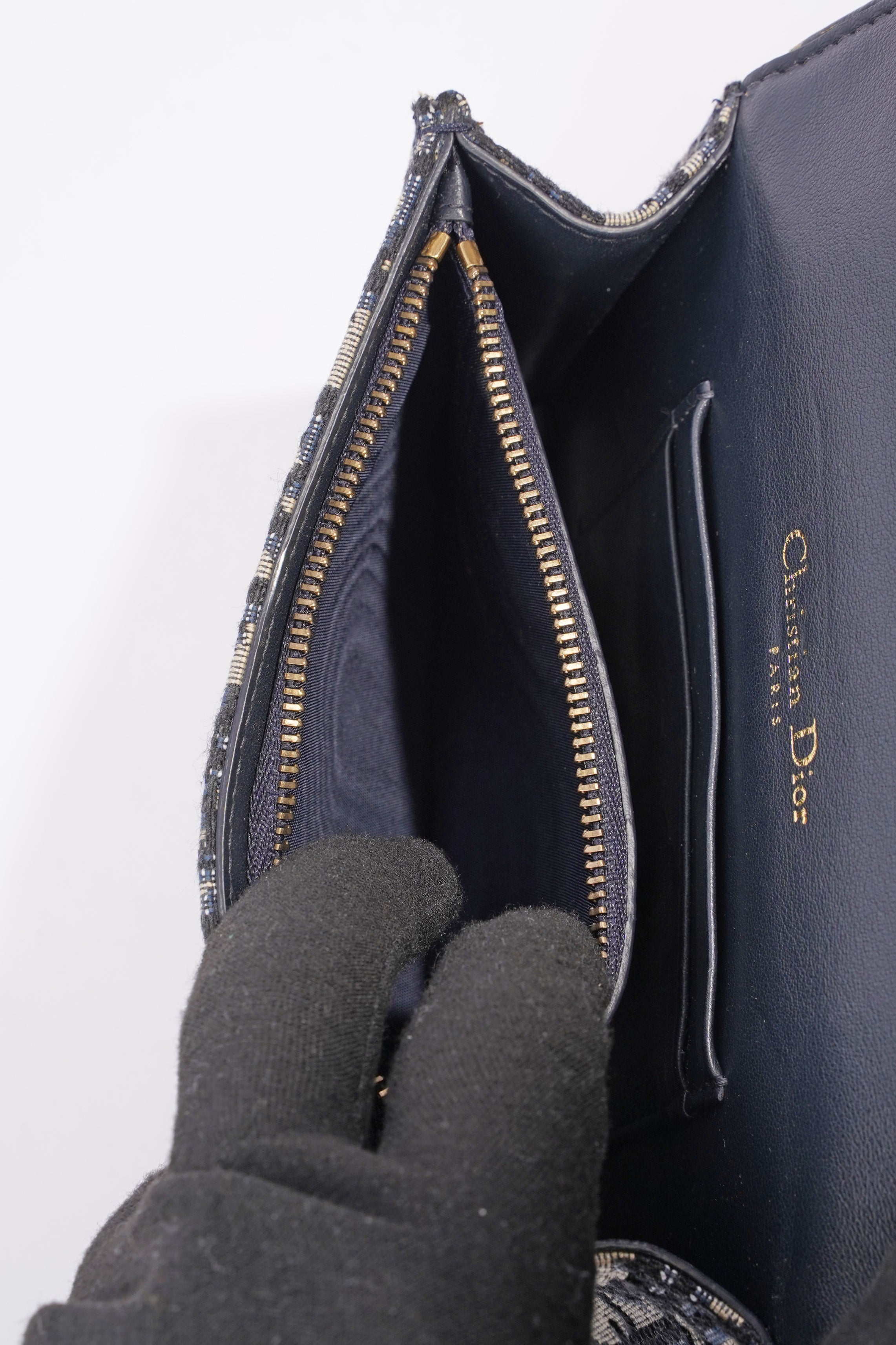 Christian Dior Saddle Belt Bag Blue Oblique Canvas