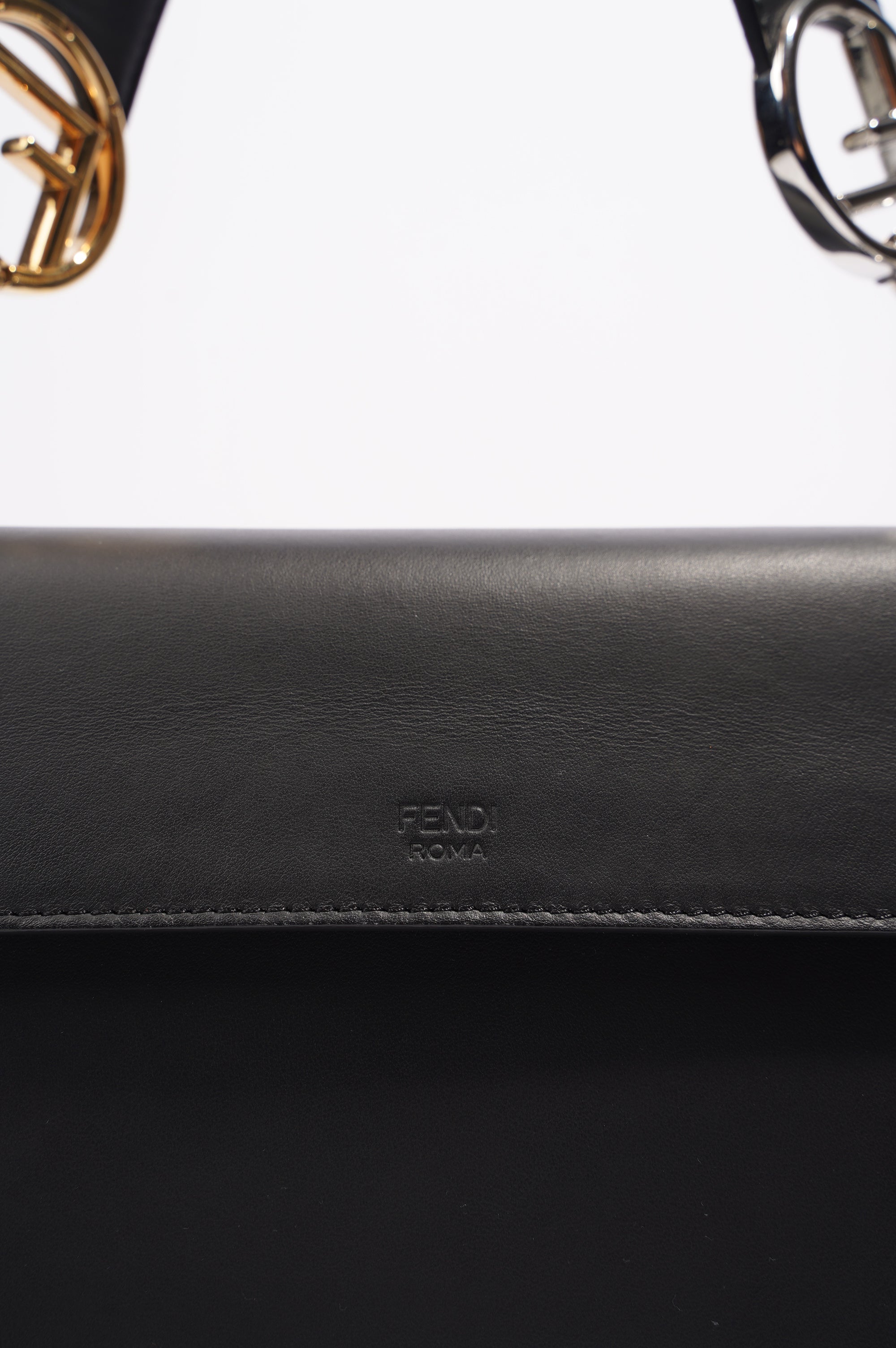 Fendi Womens Fendi Kan I Bag Black Leather
