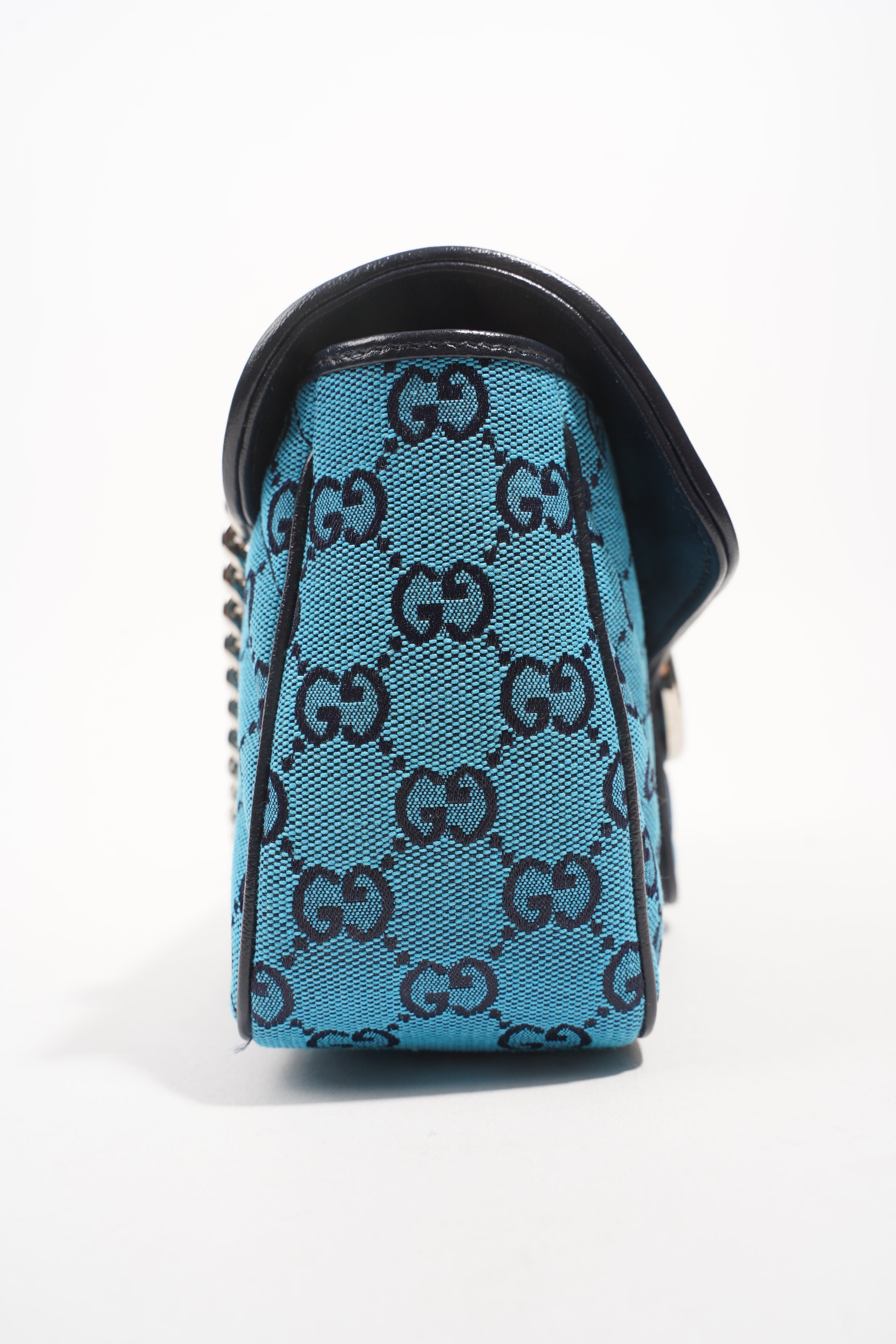 Gucci Womens GG Marmont Flap Bag Blue Small