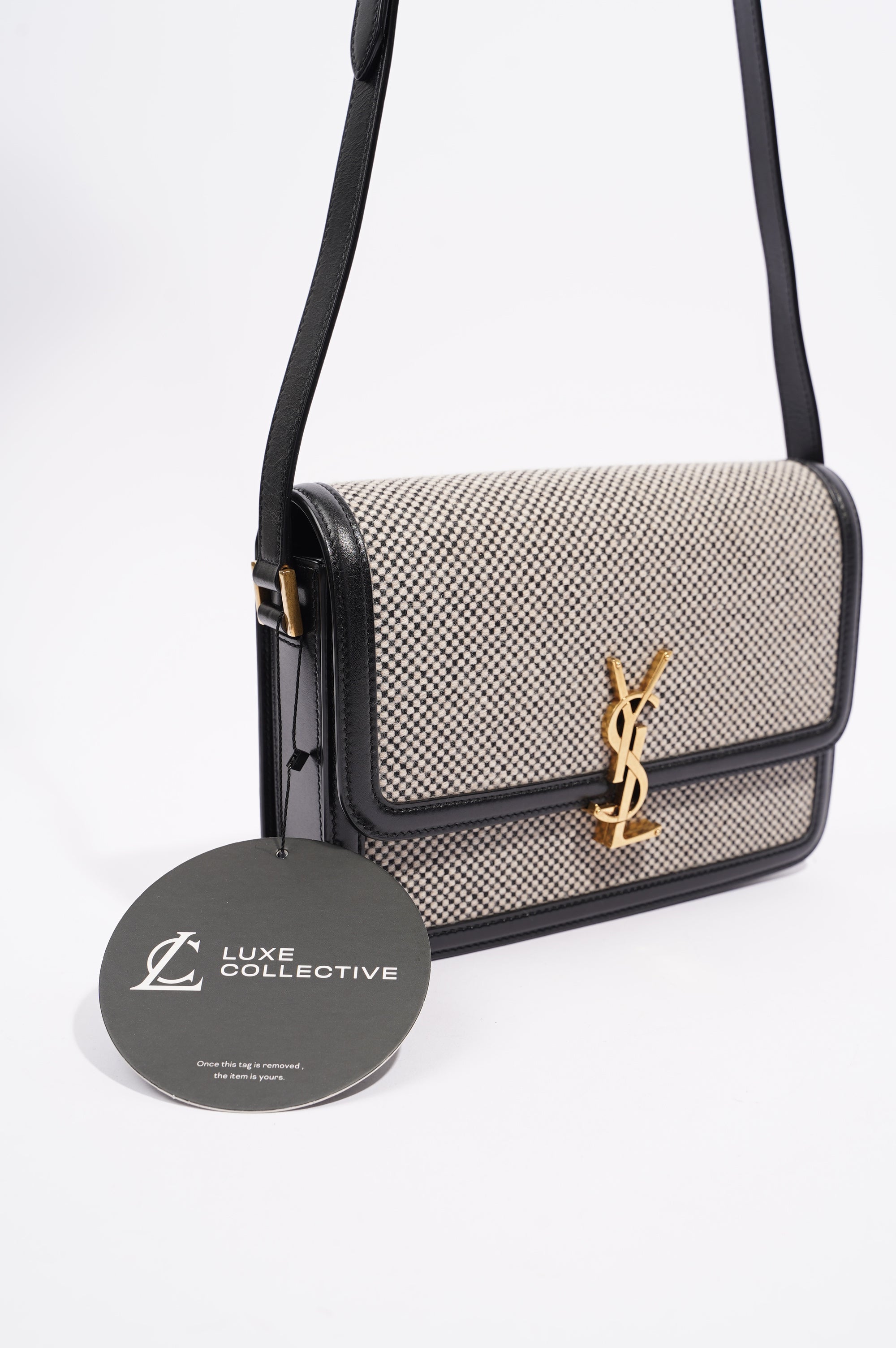 Saint Laurent Womens Solferino Beige / Black Medium