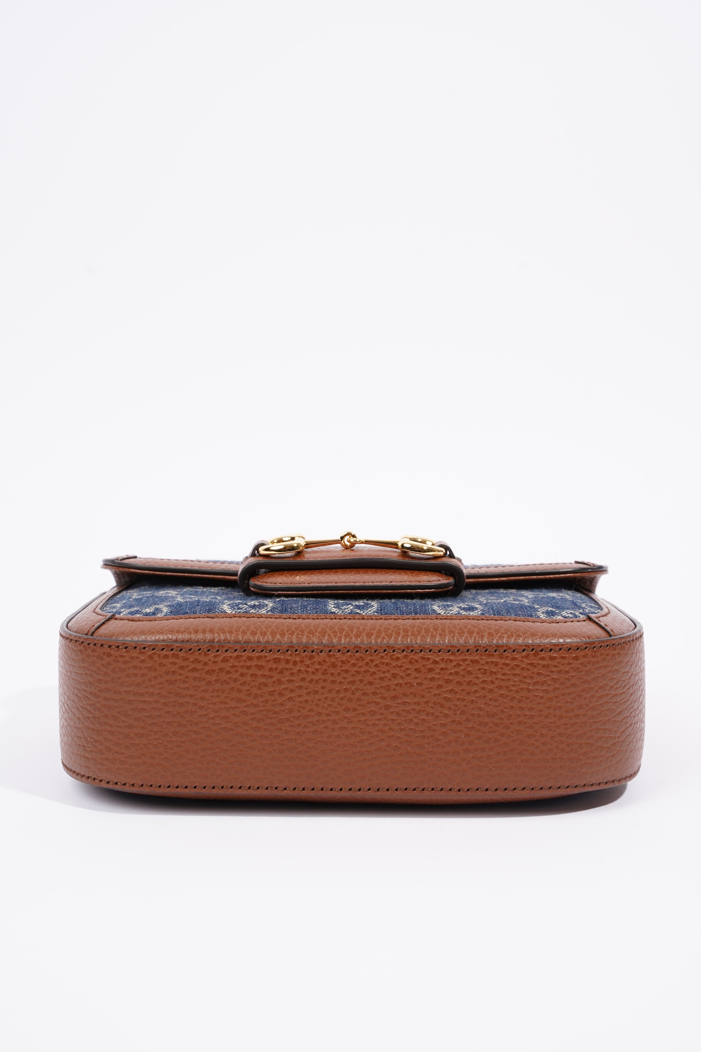 Gucci Web Horsebit 1955 Bag Brown / Denim Canvas / Leather