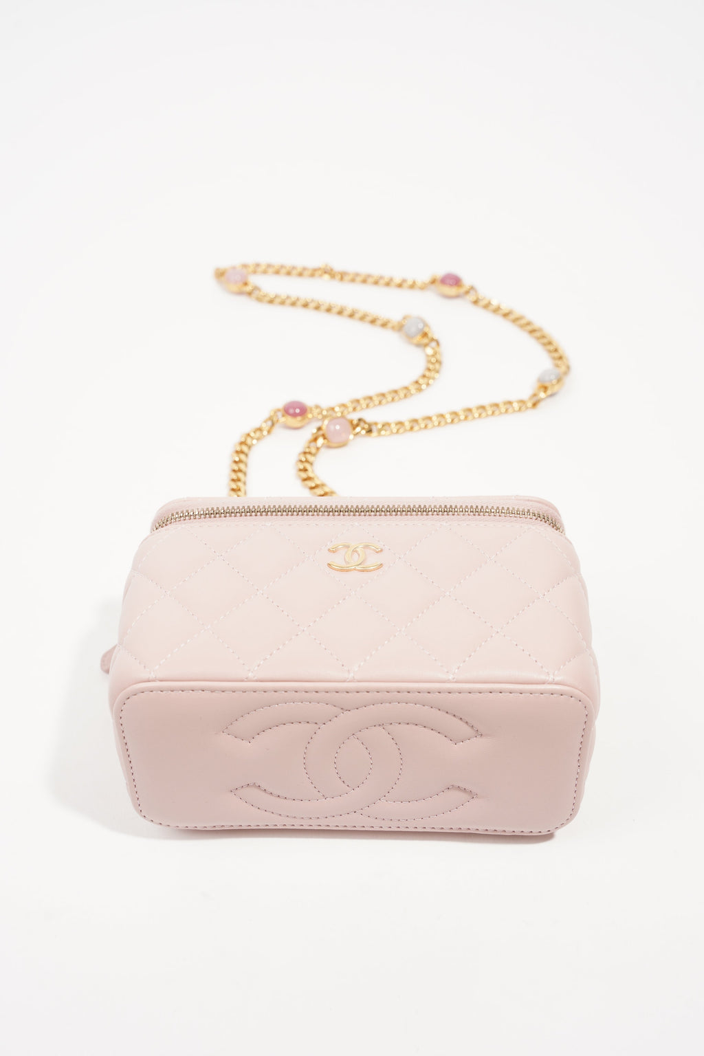 Chanel Womens Vanity Case With Jewel Chain