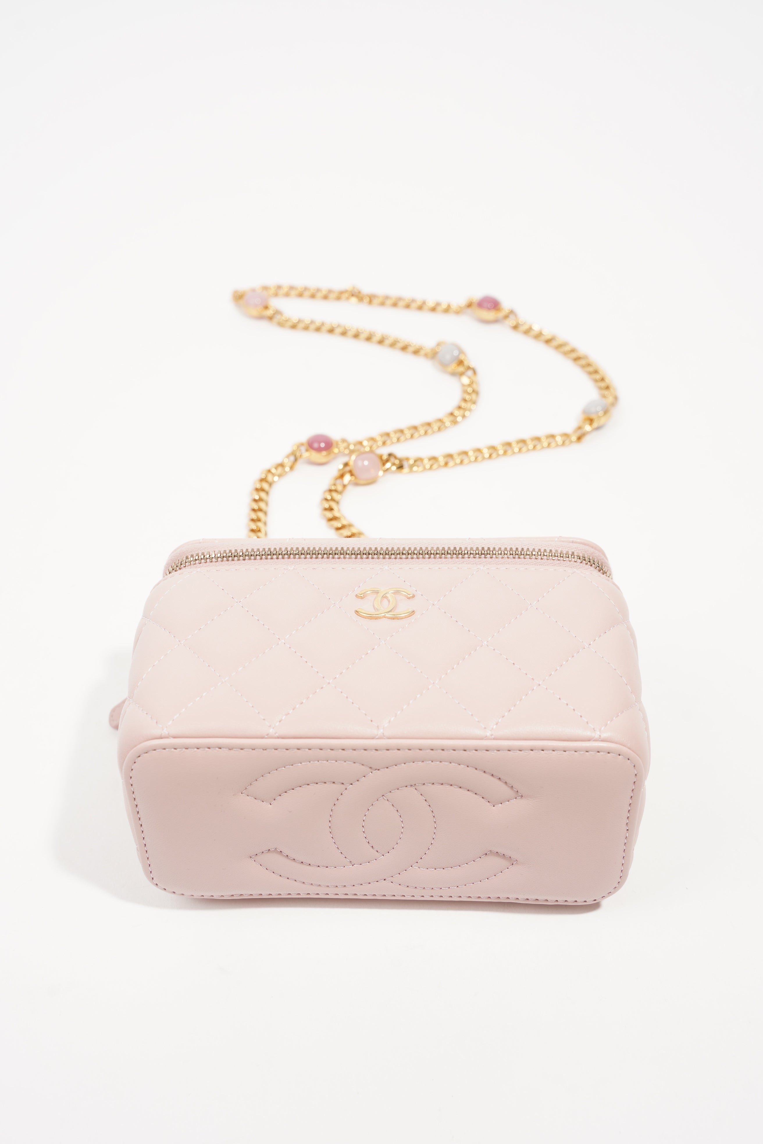 Chanel Womens Vanity Case With Jewel Chain