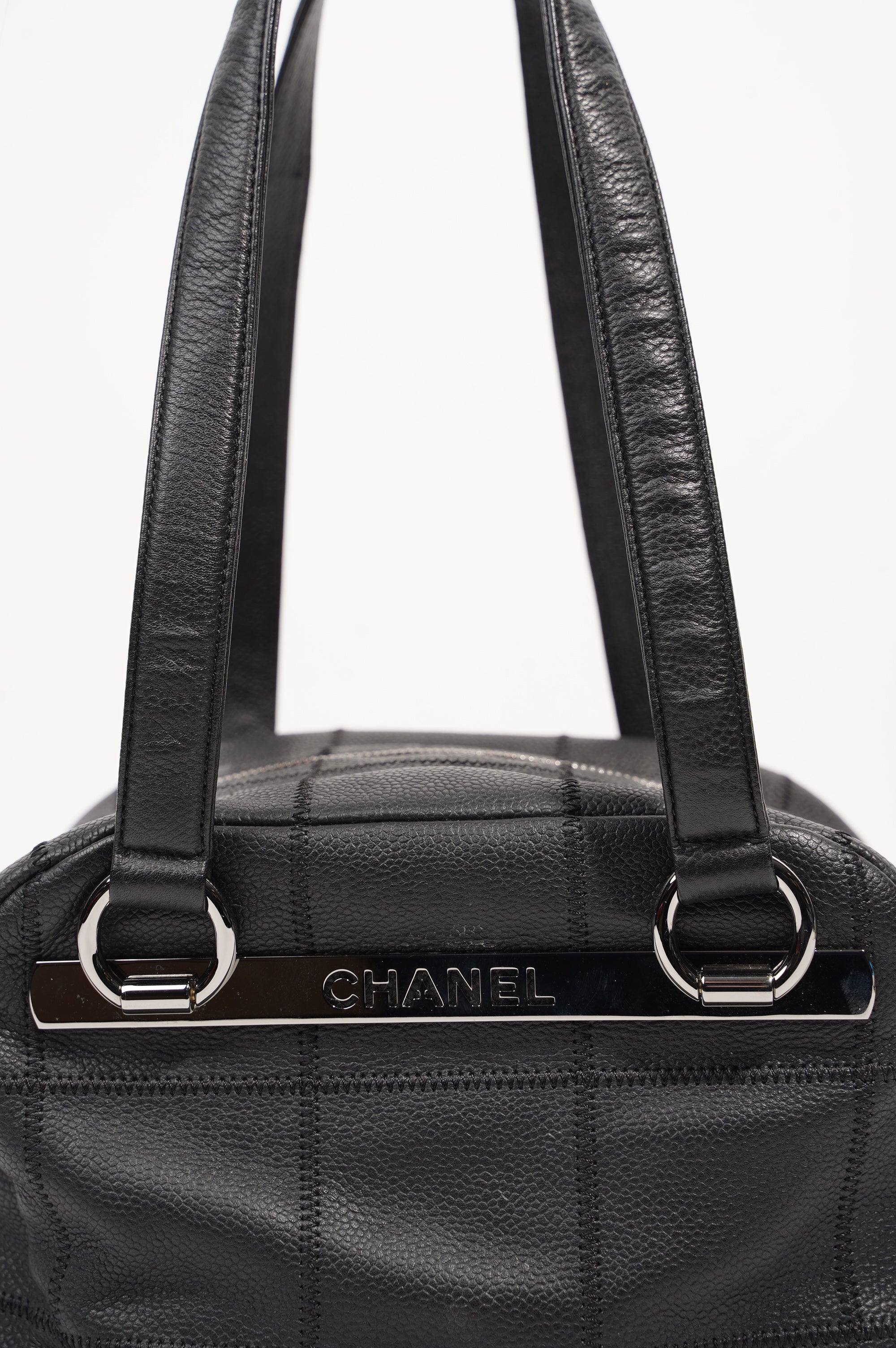 Chanel Womens Chocolate Box Bowling Bag Small