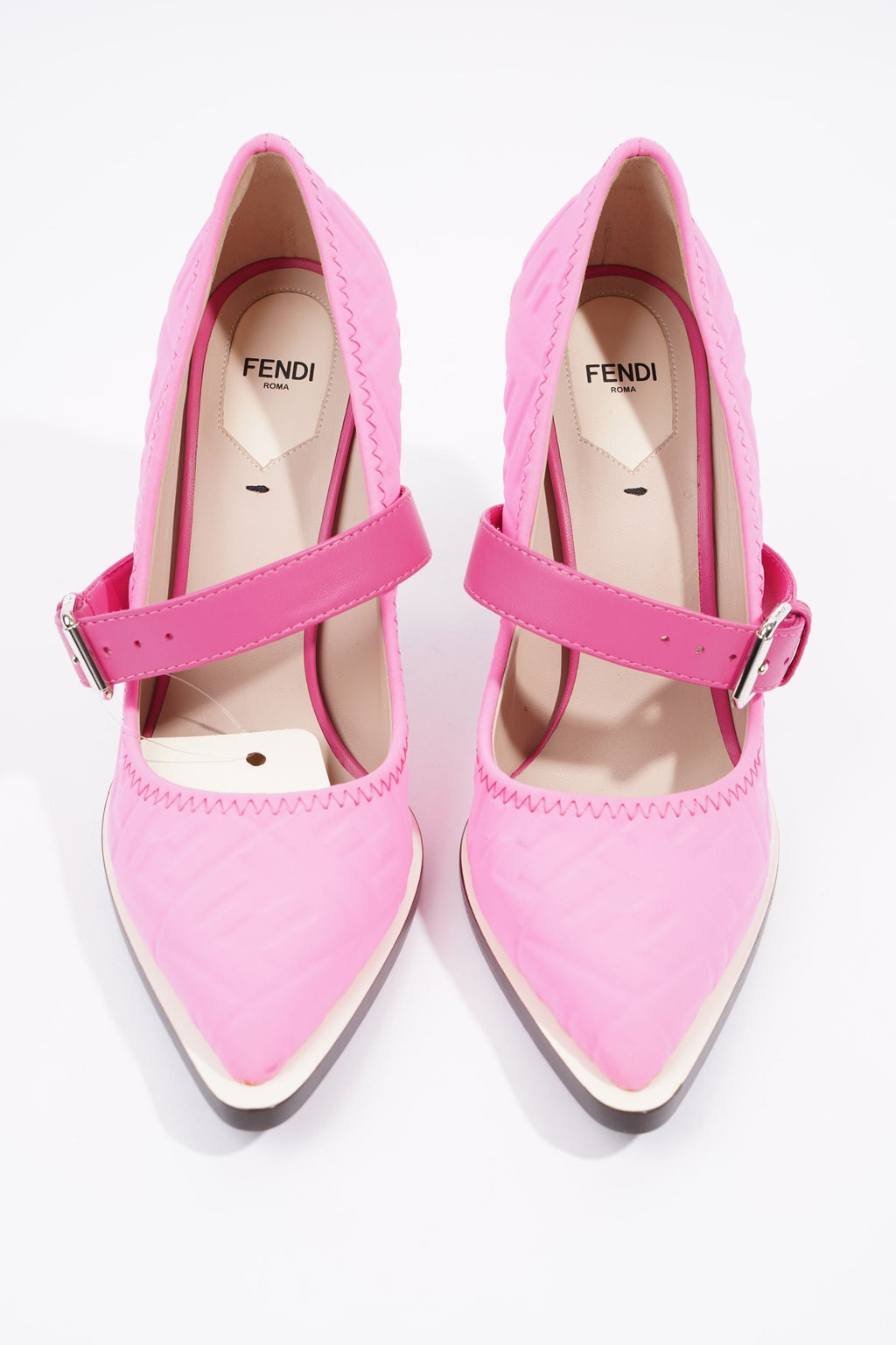 Fendi Womens Decollete Lycra FF Print Pump Pink EU 40 / UK 7