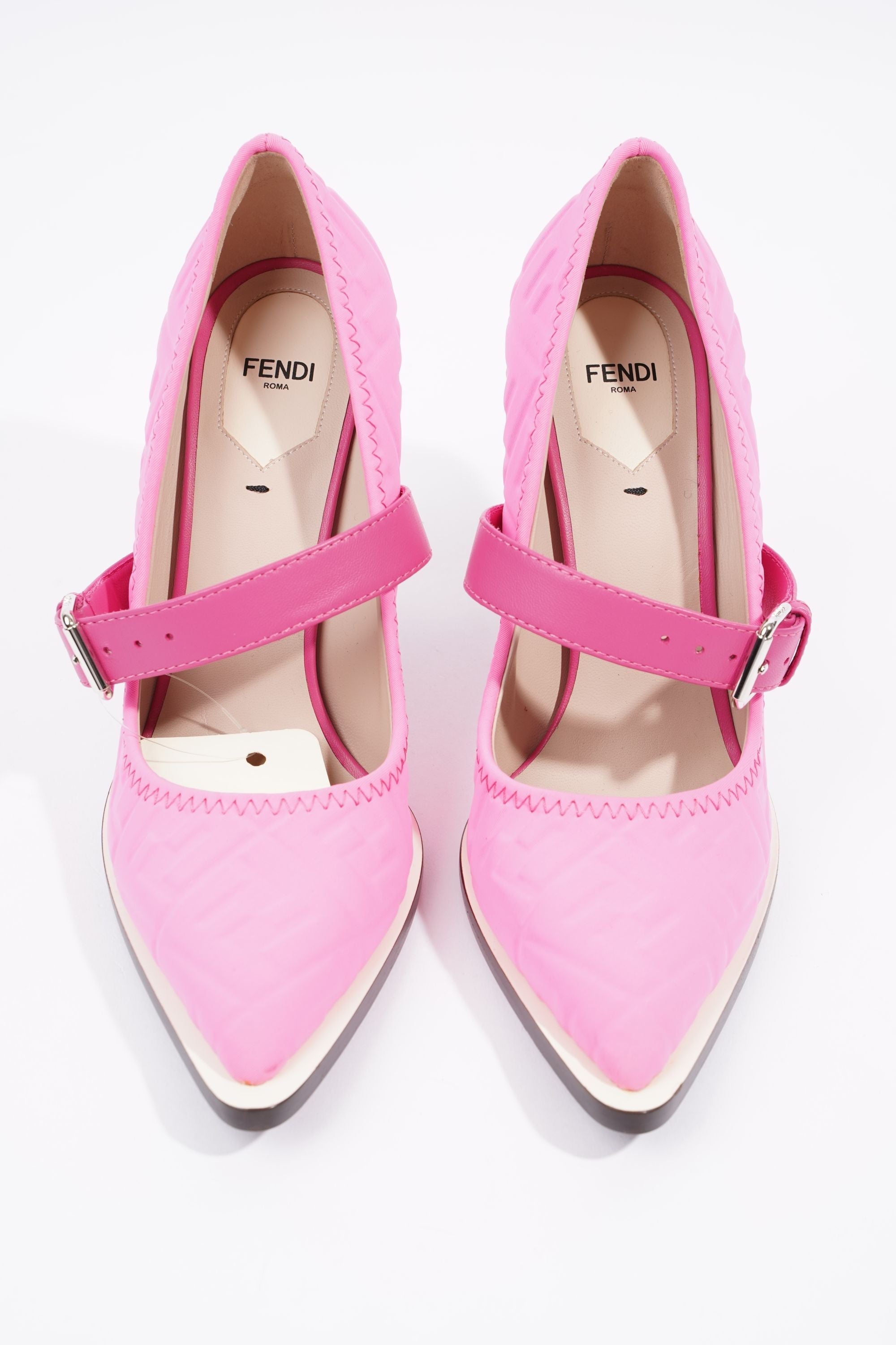 Fendi Womens Decollete Lycra FF Print Pump Pink EU 40 / UK 7