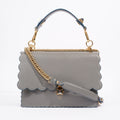 Fendi Kan I Scallop Bag Grey Leather Medium