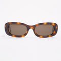 Chanel Womens Rectangular Sunglasses Brown / Black Acetate 135