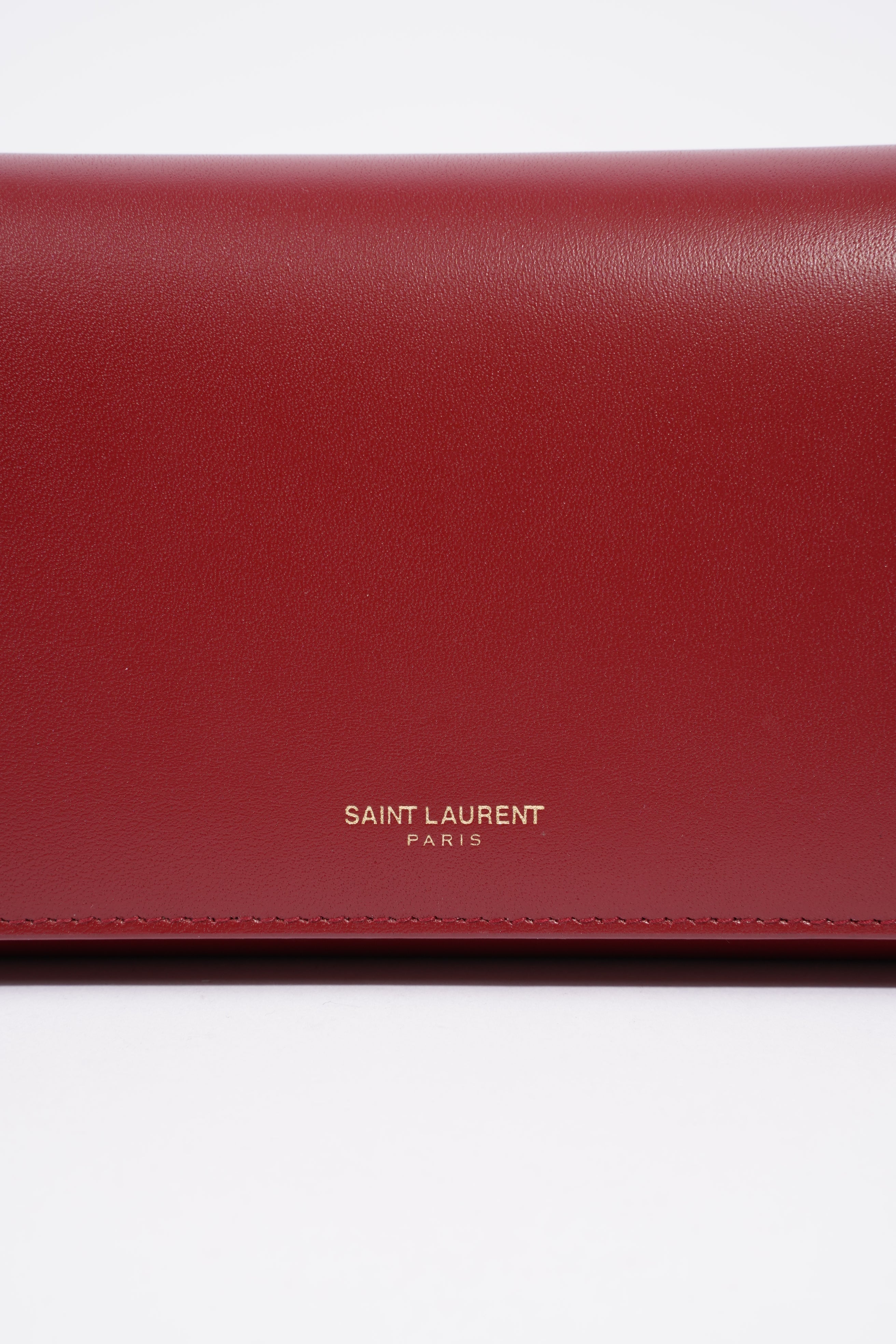 Saint Laurent Womens Mini Paris Bag Red Leather