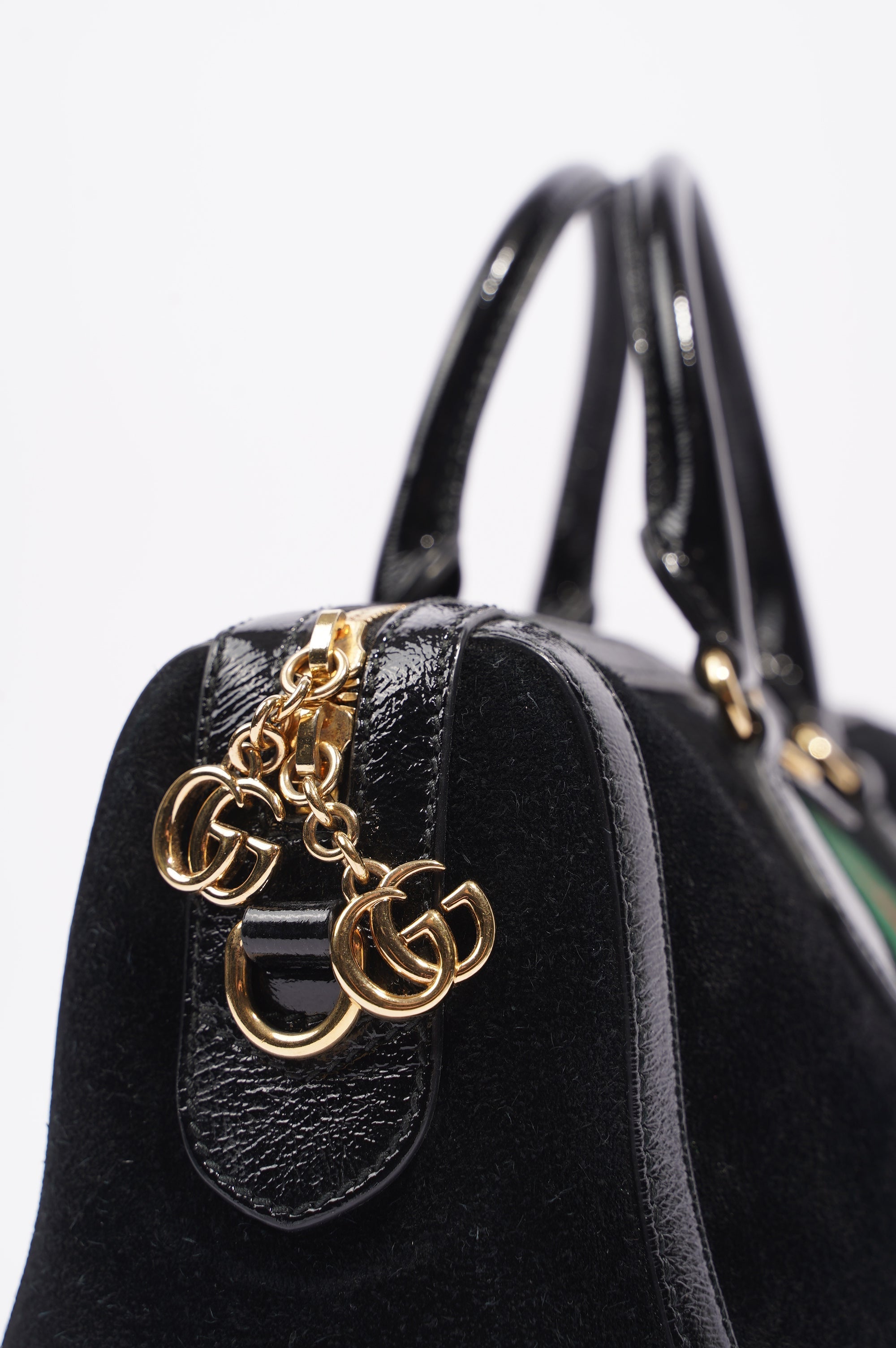 Gucci Womens Ophidia Boston Bag Black / Green / Red