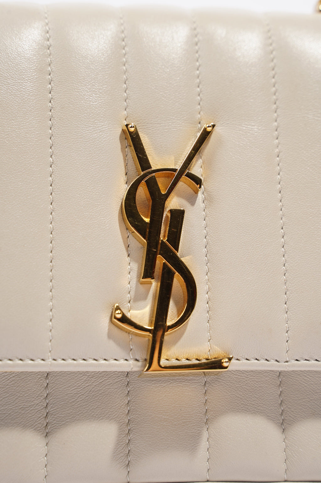 Saint Laurent Womens Vicky Bag White Small