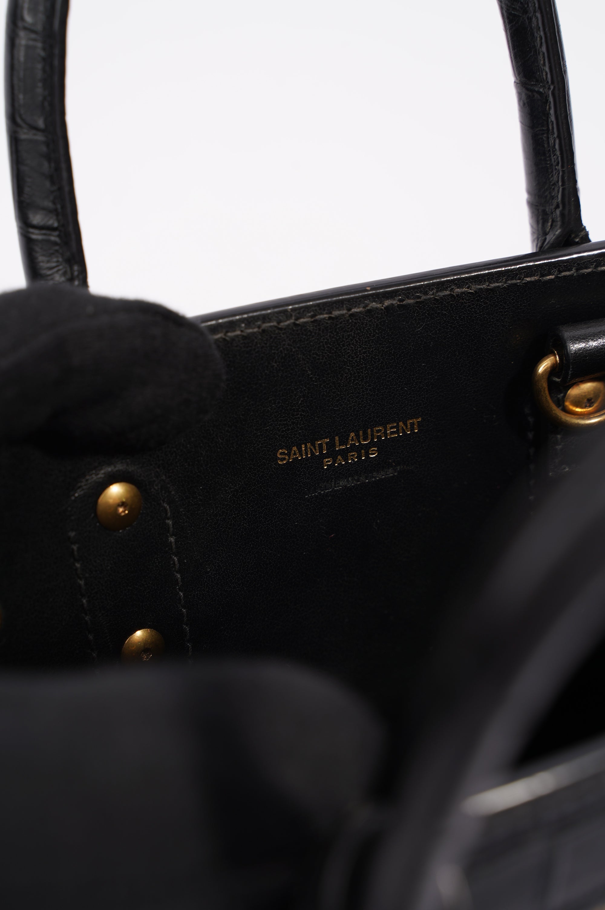 Saint Laurent Womens Sac De Jour Black / Croc Nano