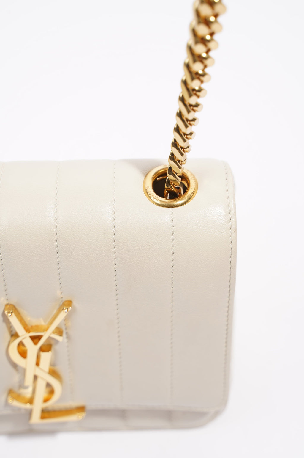 Saint Laurent Womens Vicky Bag White Small