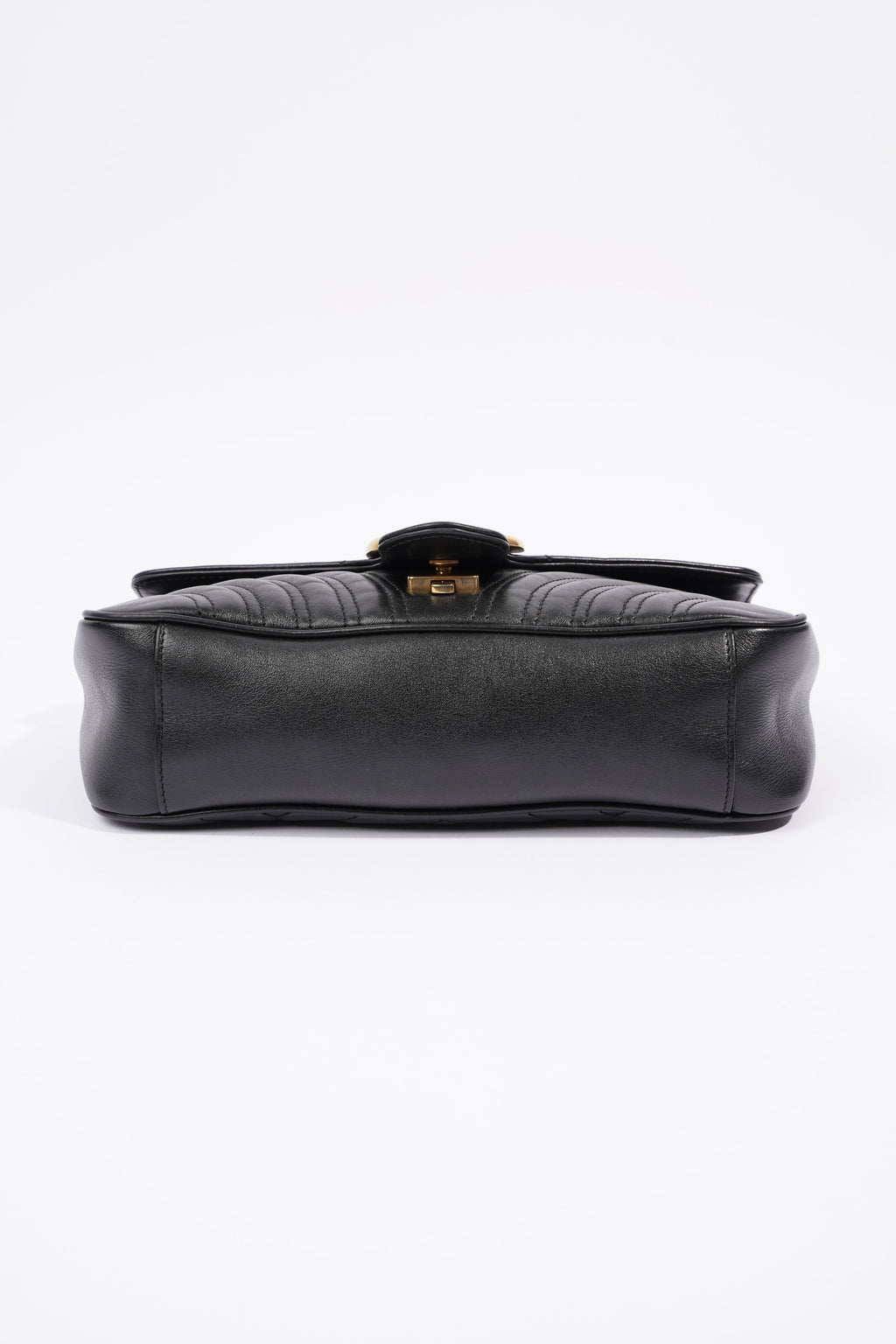 Gucci Womens GG Marmont Flap Bag Black Leather Small