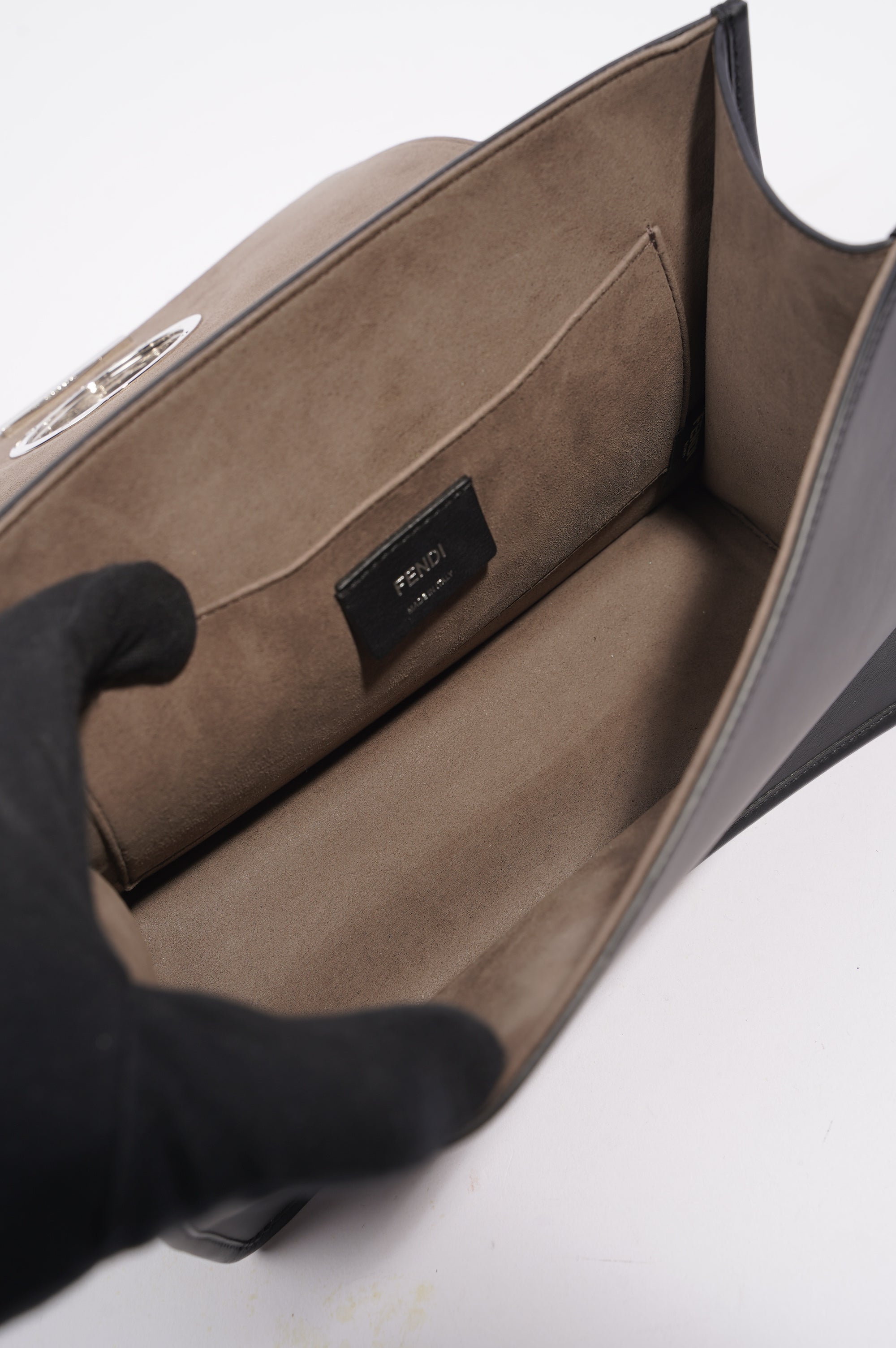Fendi Womens Fendi Kan I Bag Black Leather