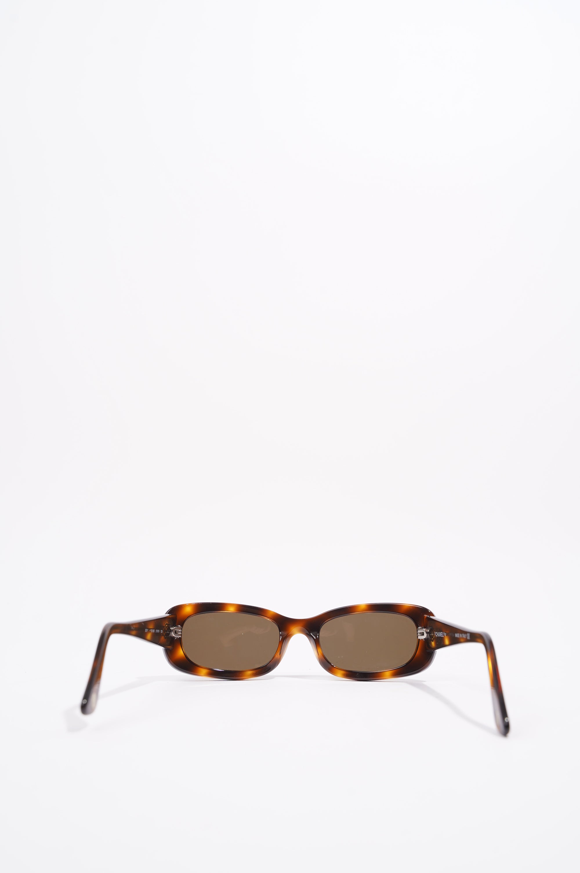 Chanel Womens Rectangular Sunglasses Brown / Black Acetate 135