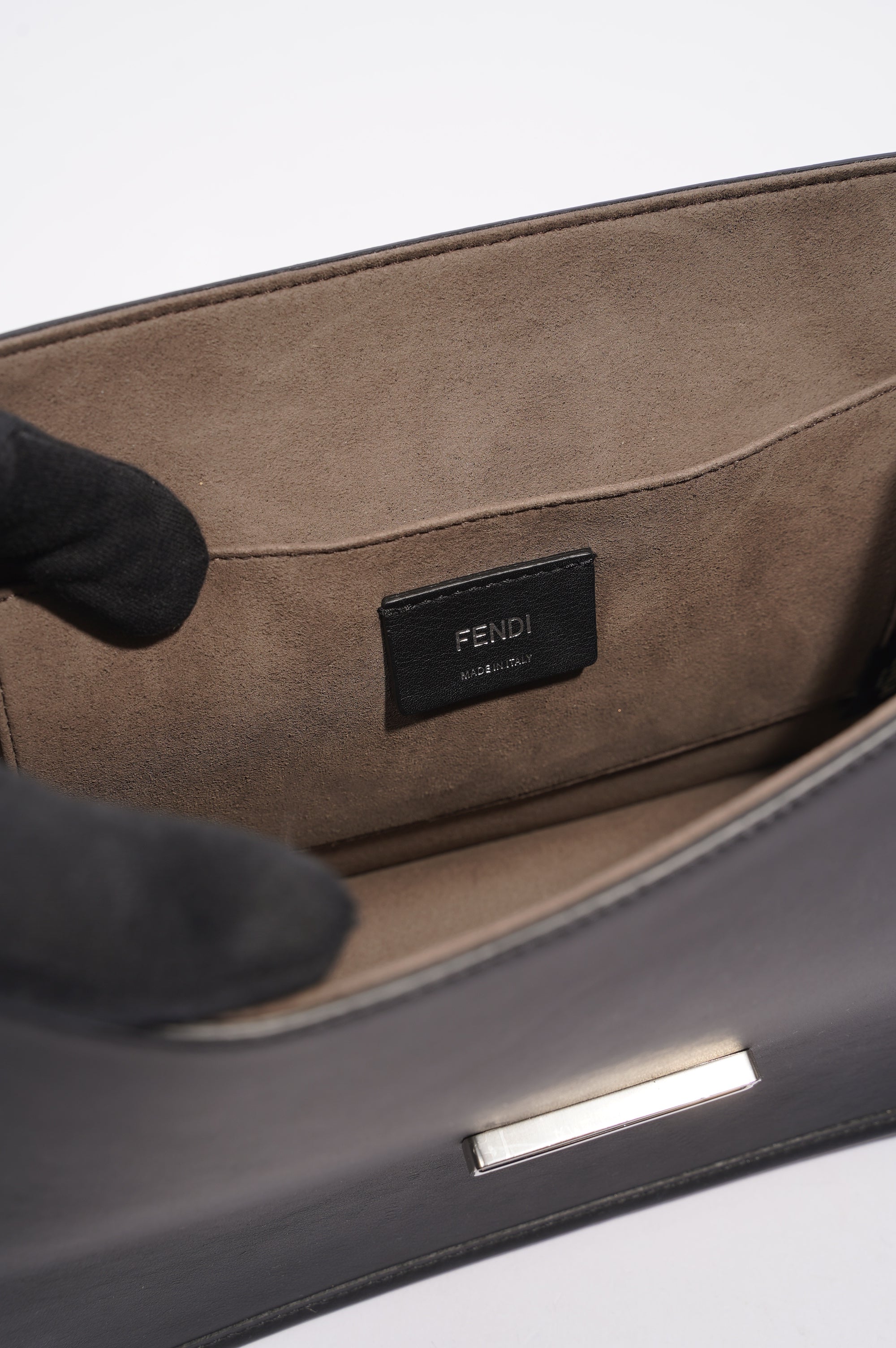 Fendi Womens Fendi Kan I Bag Black Leather