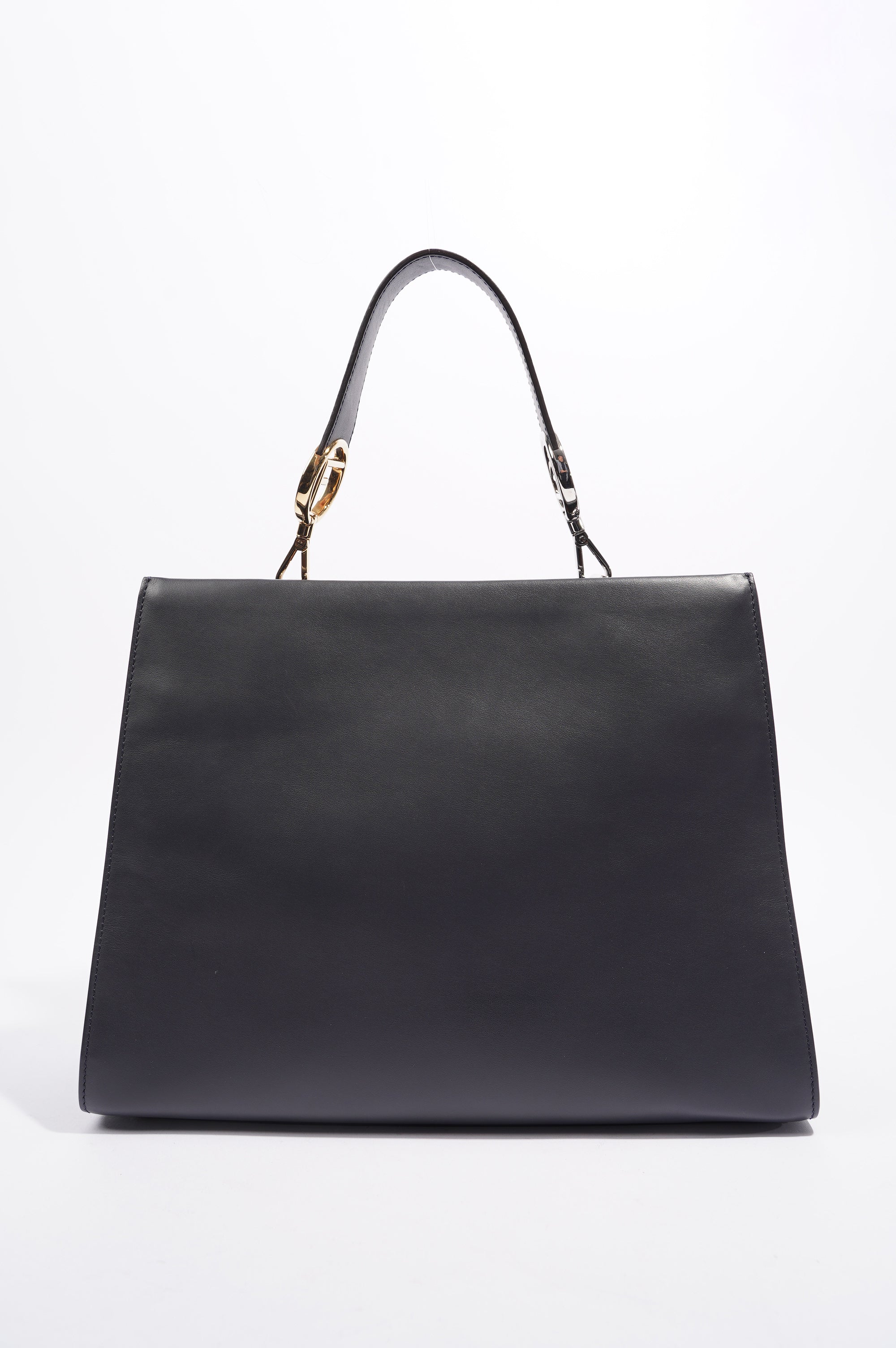 Fendi Womens Runaway Whipstitch Bag Blue / Navy