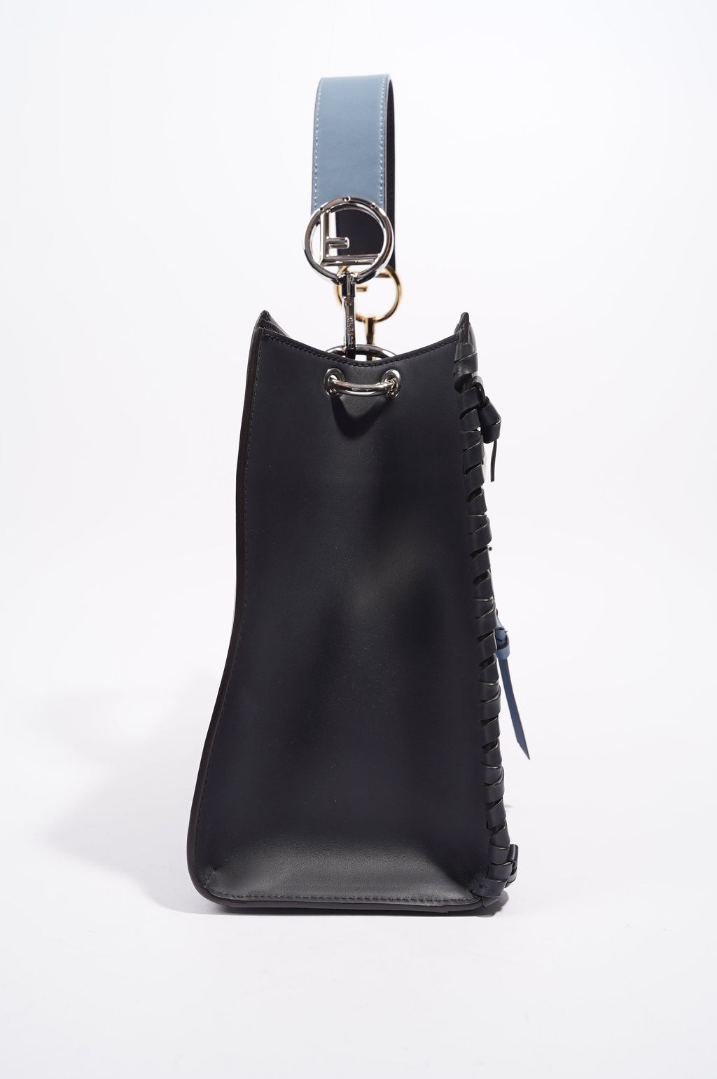 Fendi Womens Runaway Whipstitch Bag Blue / Navy