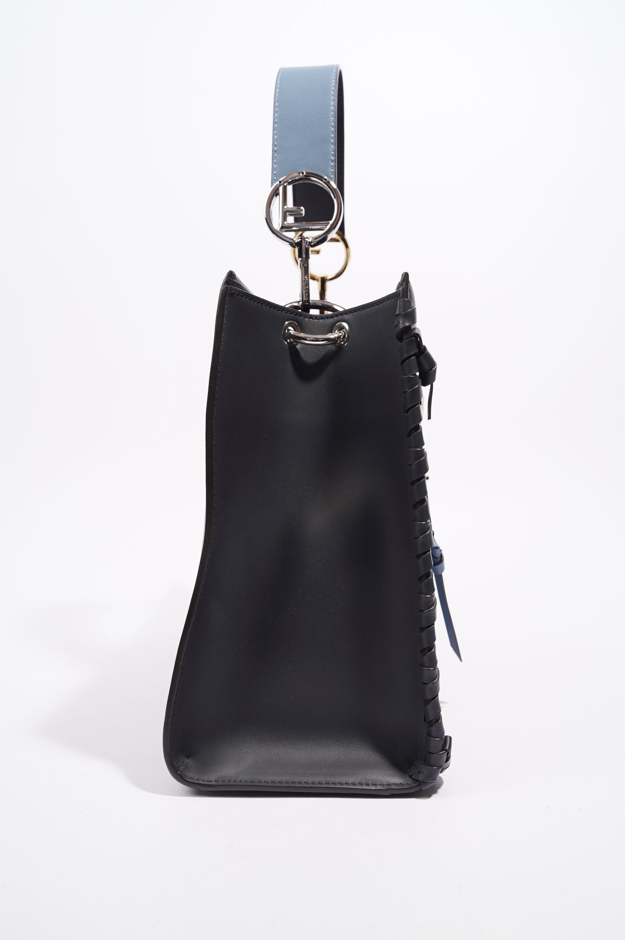 Fendi Womens Runaway Whipstitch Bag Blue / Navy