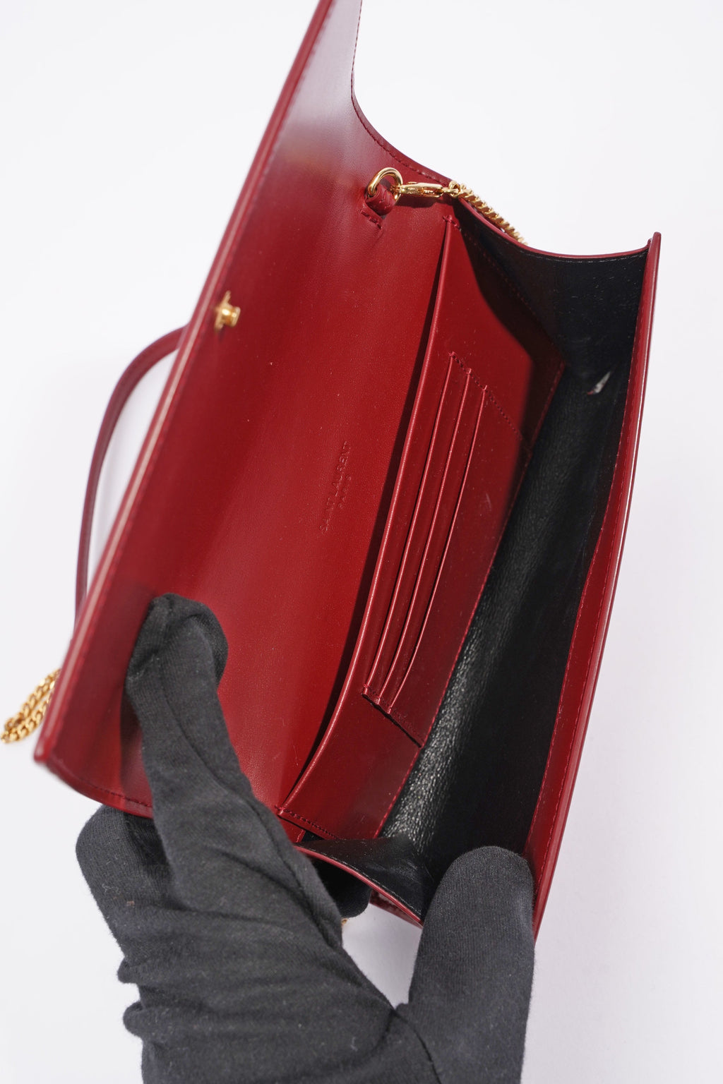 Saint Laurent Womens Mini Paris Bag Red Leather