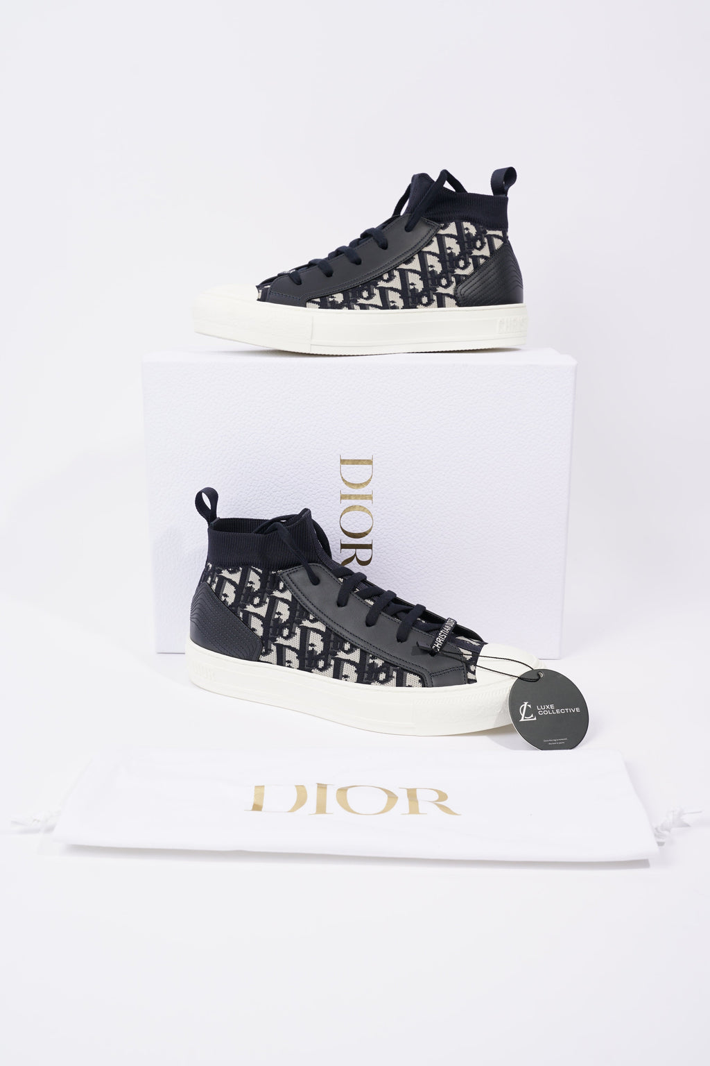 Christian Dior Womens Walk n' Dior High Top Navy / White EU 40 / UK 7