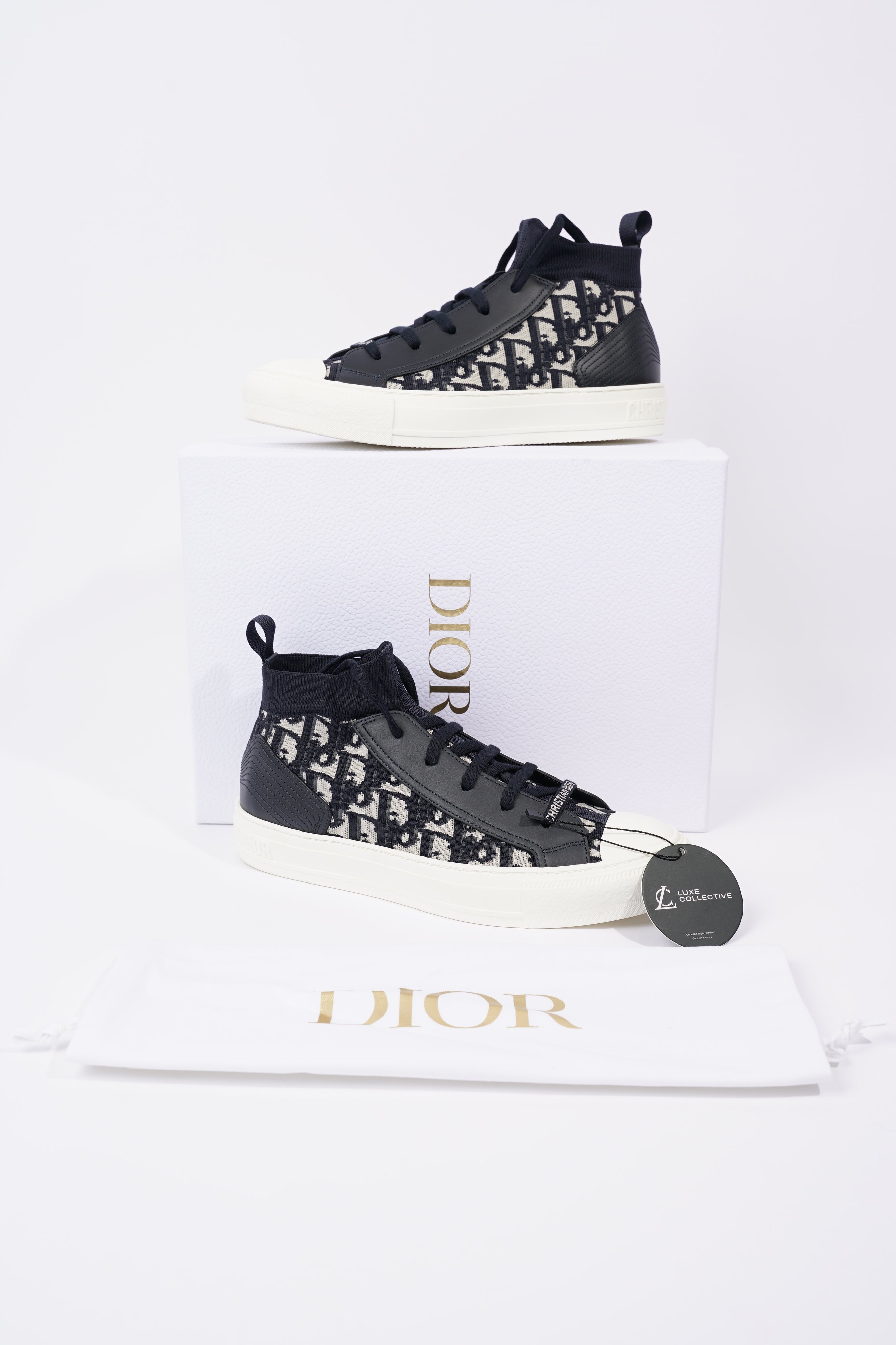 Christian Dior Womens Walk n' Dior High Top Navy / White EU 40 / UK 7