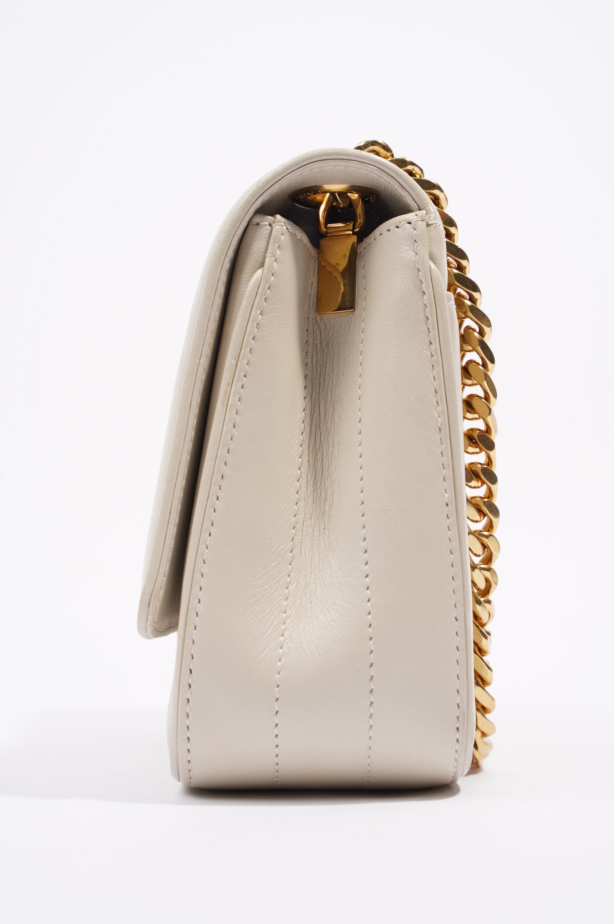Saint Laurent Womens Vicky Bag White Small