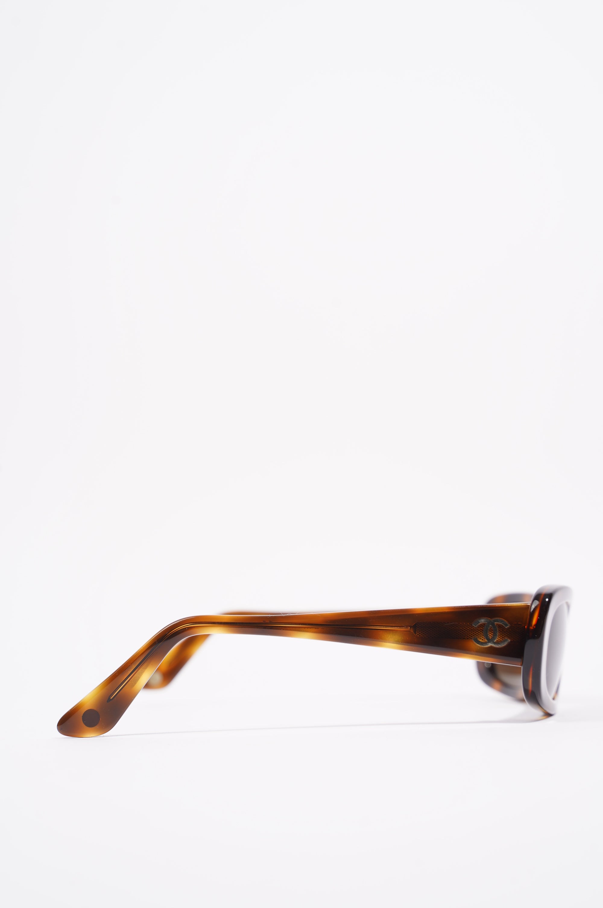 Chanel Womens Rectangular Sunglasses Brown / Black Acetate 135