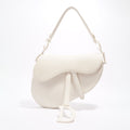 Christian Dior Womens Saddle Bag White Leather