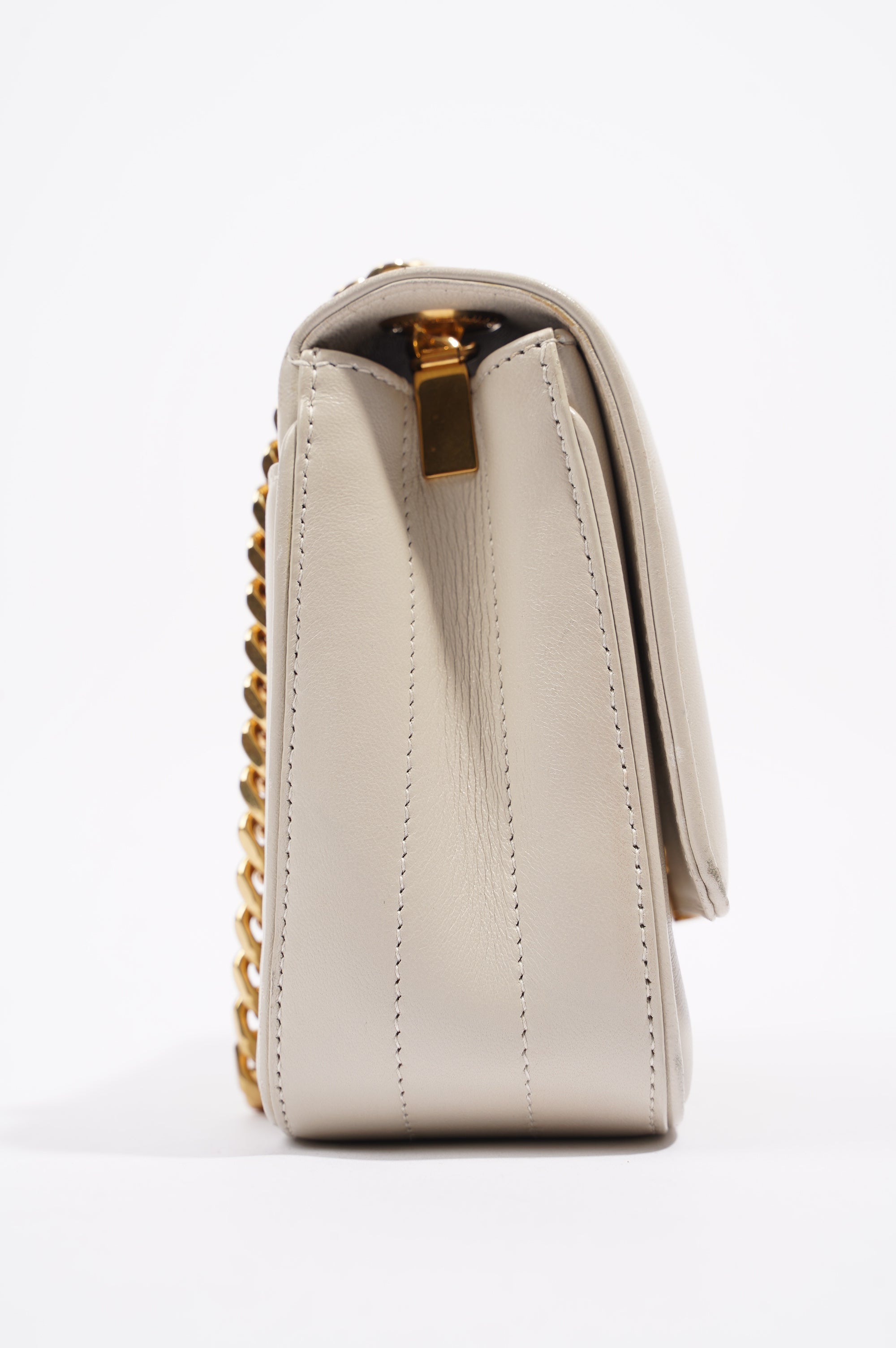 Saint Laurent Womens Vicky Bag White Small
