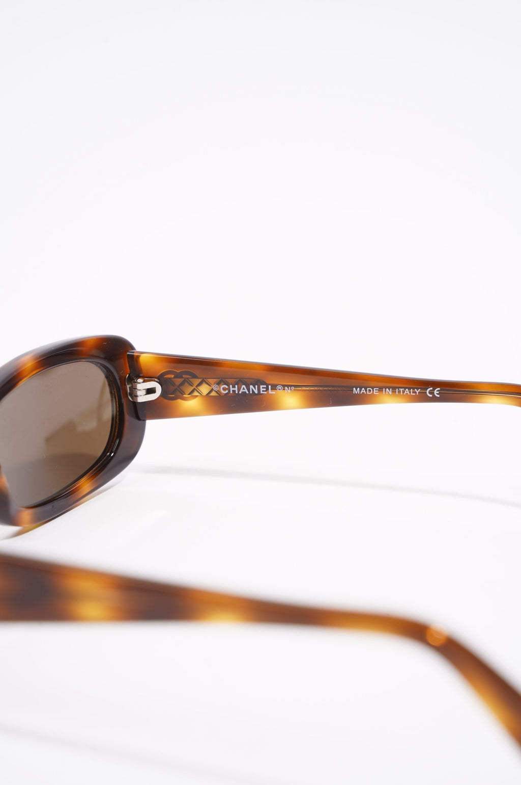 Chanel Womens Rectangular Sunglasses Brown / Black Acetate 135