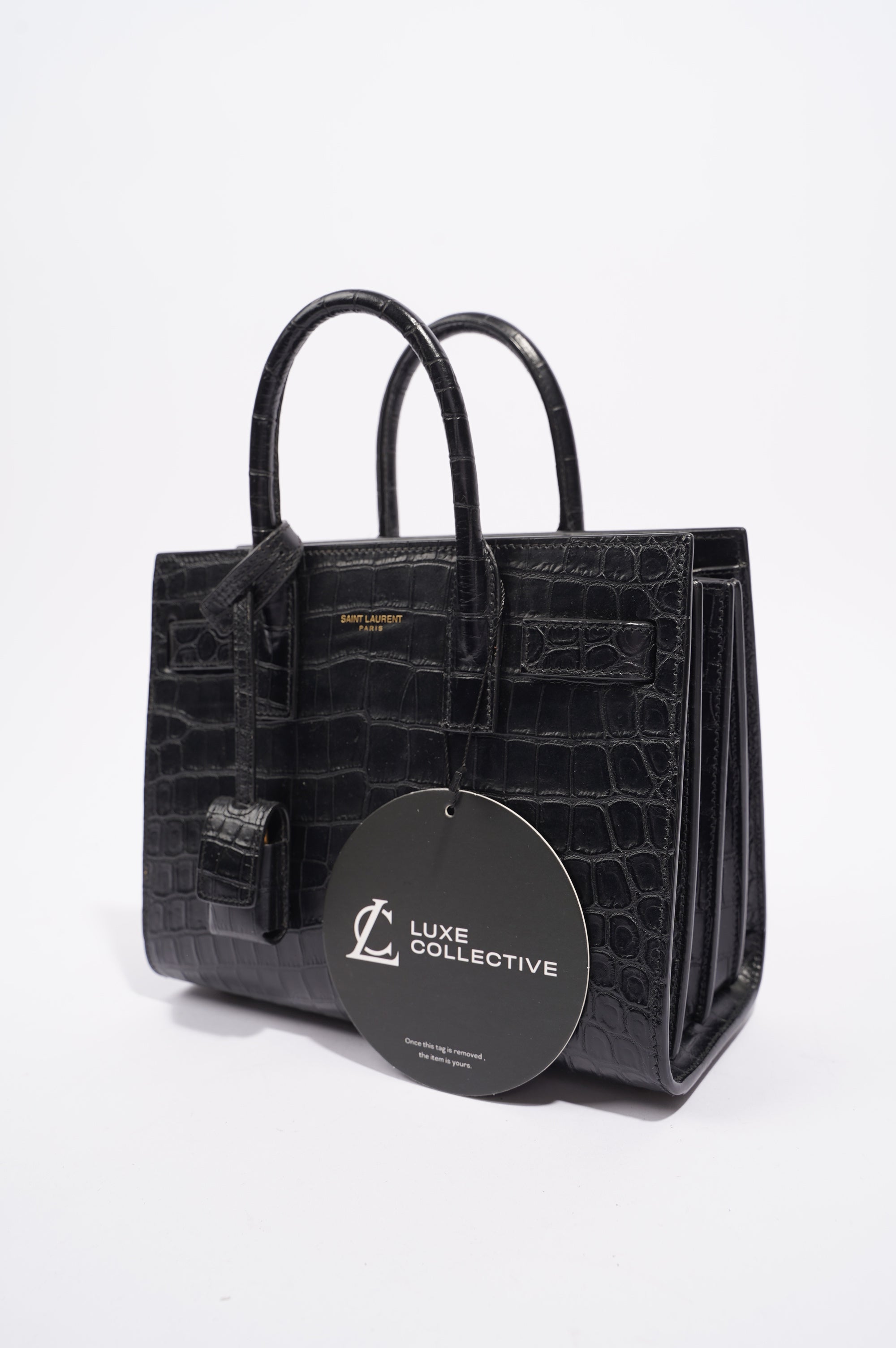 Saint Laurent Womens Sac De Jour Black / Croc Nano