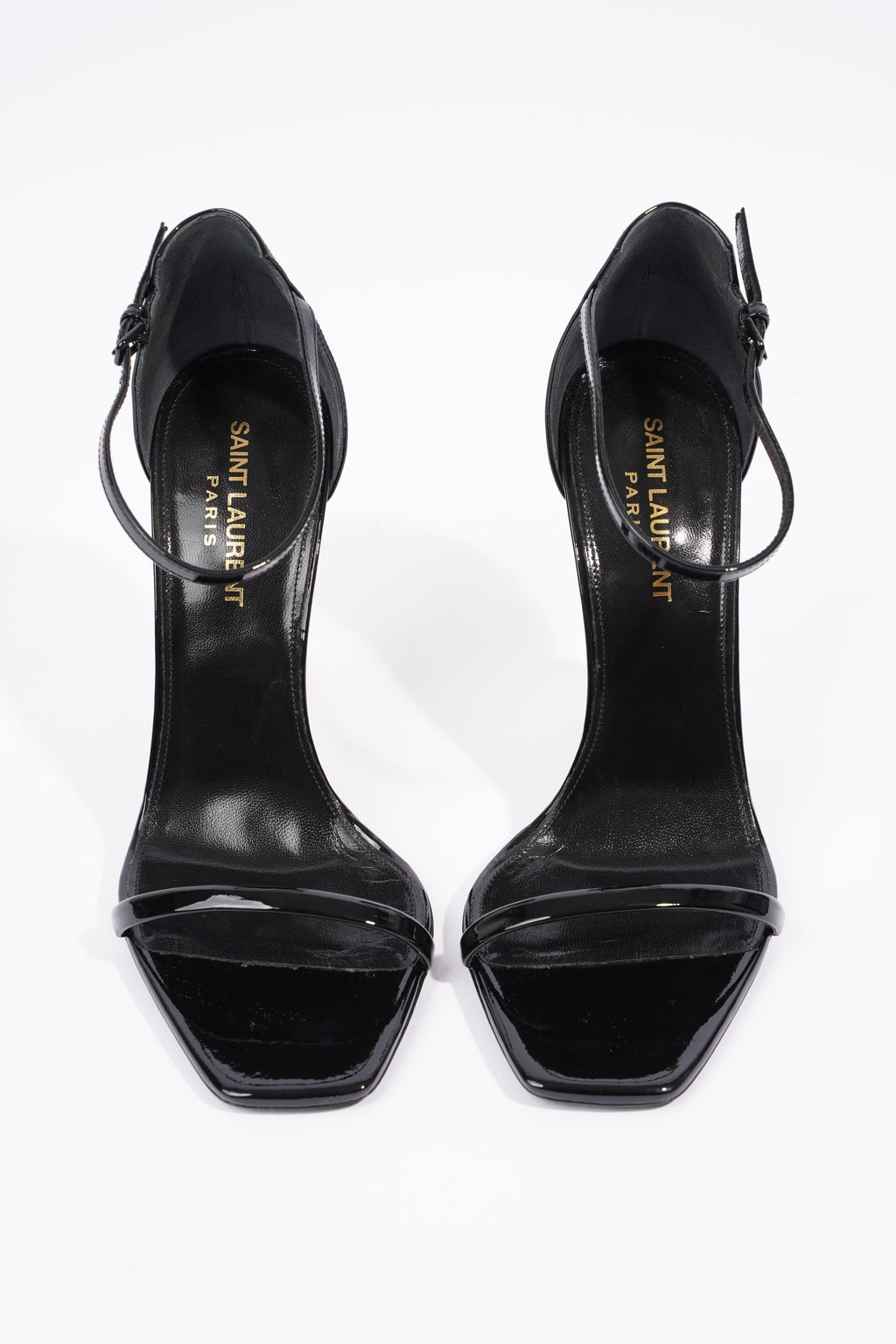 Saint Laurent Womens Opyum Sandal Patent Black EU 38 / UK 5